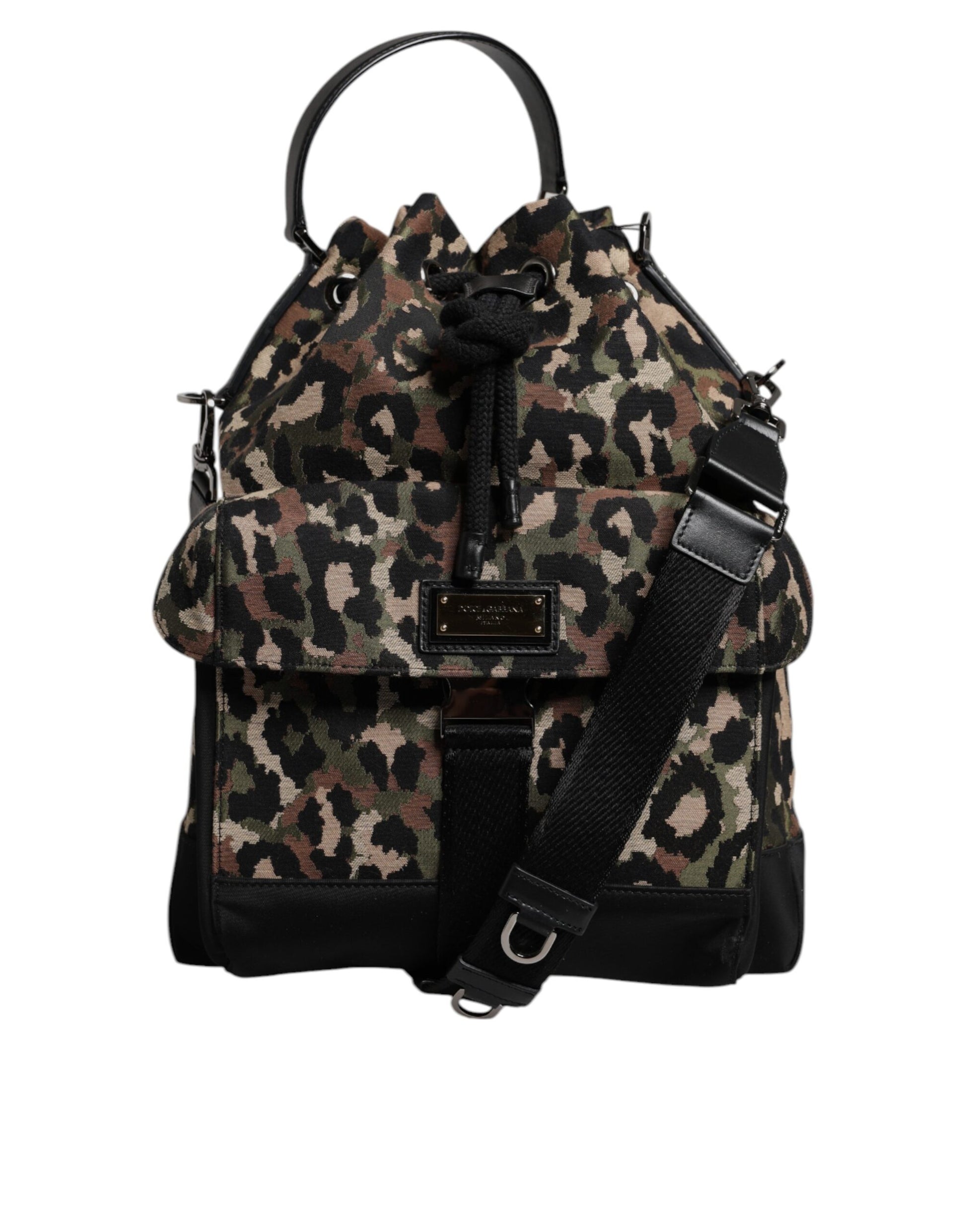 Dolce & Gabbana Multicolor Leopard Cotton Shoulder Bucket Bag Curated Luxury Accessories by Orvyn