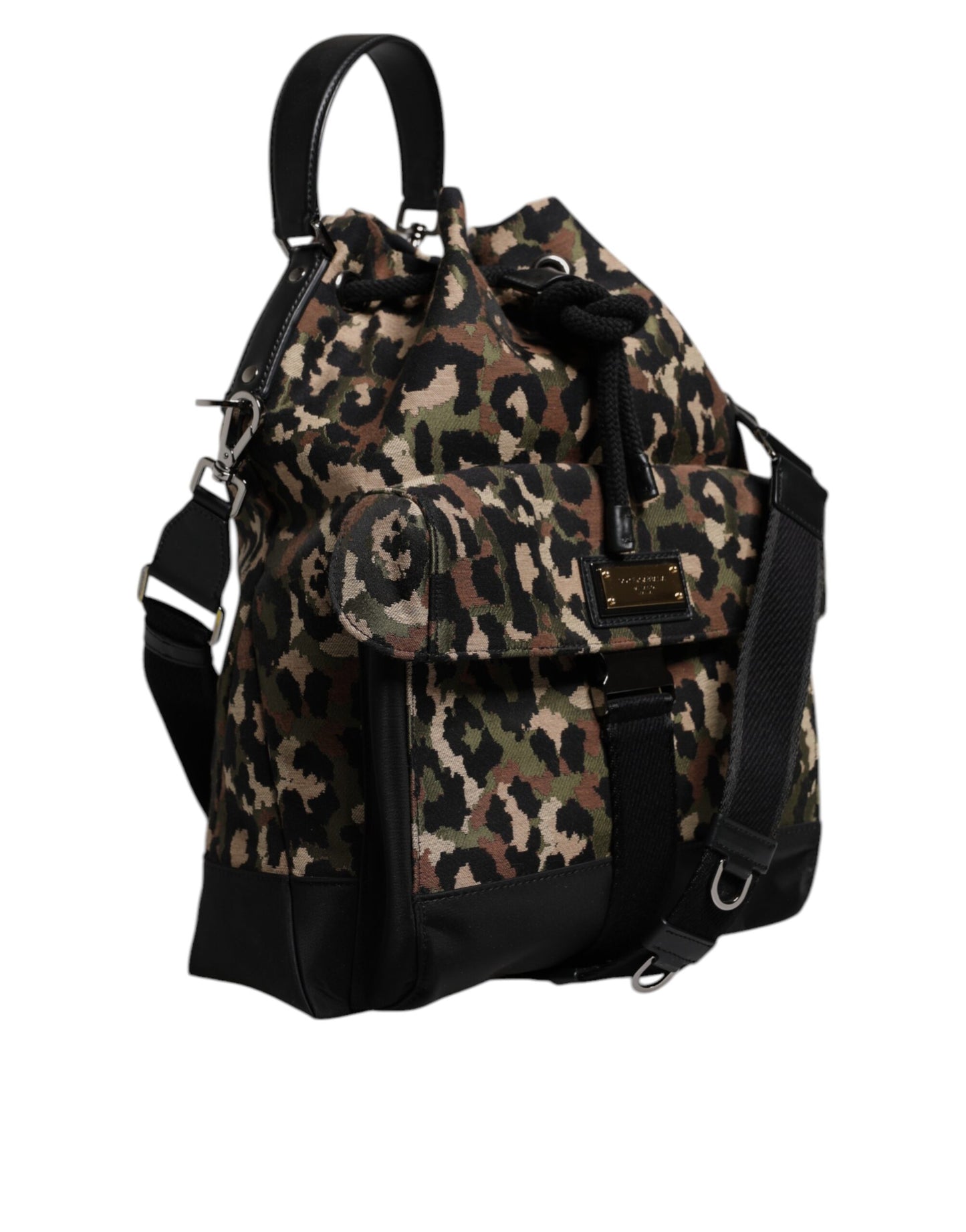Dolce & Gabbana Multicolor Leopard Cotton Shoulder Bucket Bag Curated Luxury Accessories by Orvyn
