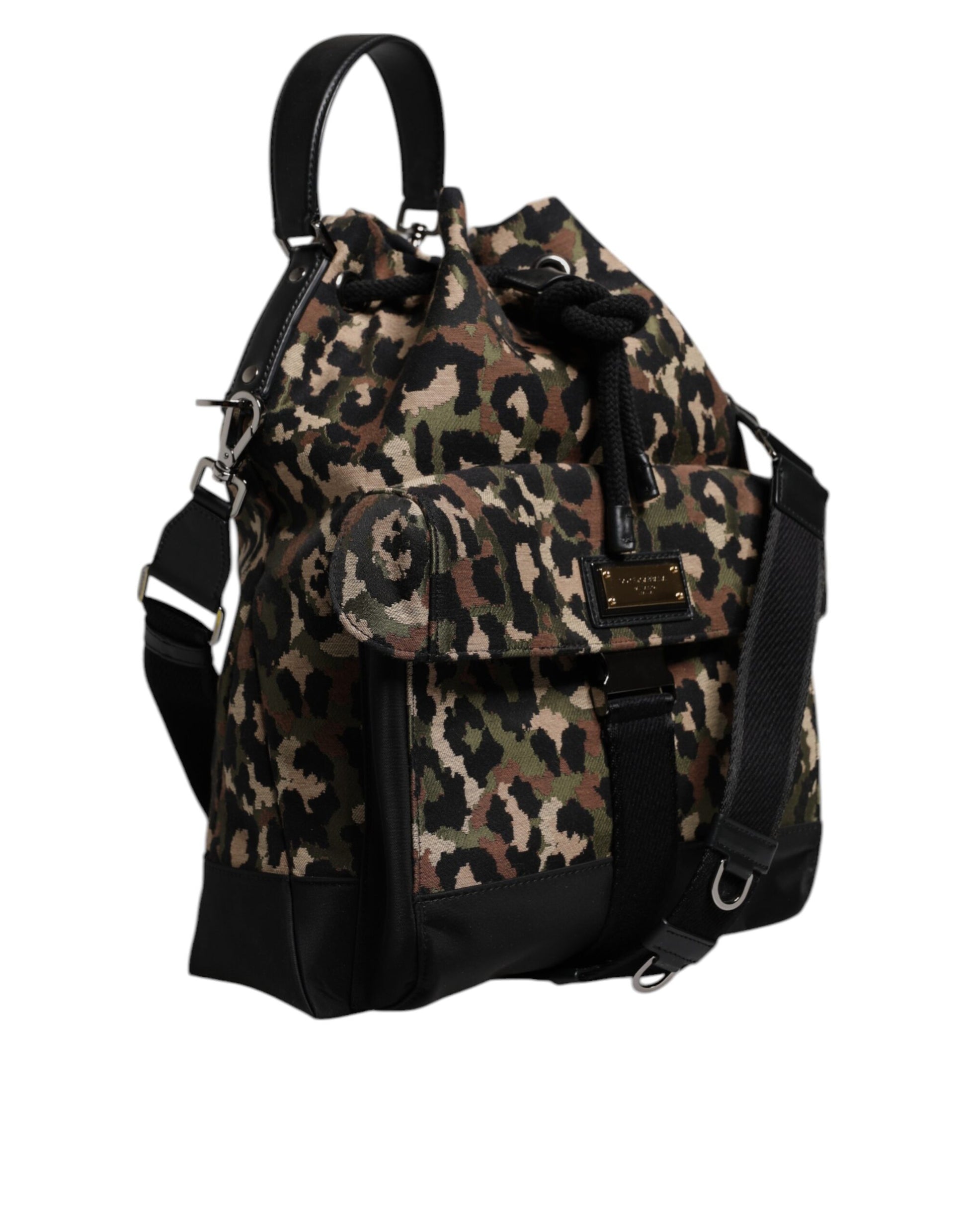 Dolce & Gabbana Multicolor Leopard Cotton Shoulder Bucket Bag Curated Luxury Accessories by Orvyn