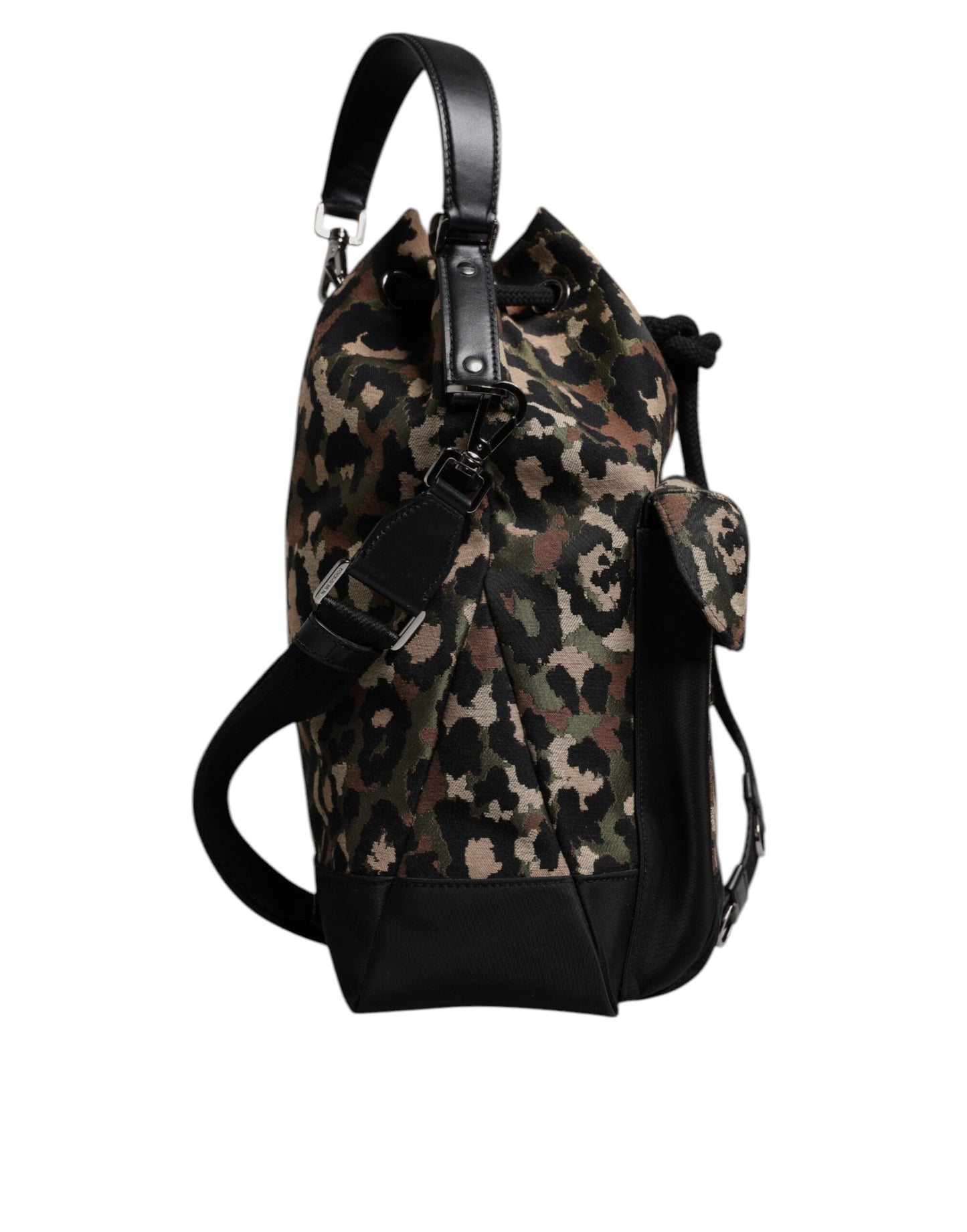 Dolce & Gabbana Multicolor Leopard Cotton Shoulder Bucket Bag Curated Luxury Accessories by Orvyn