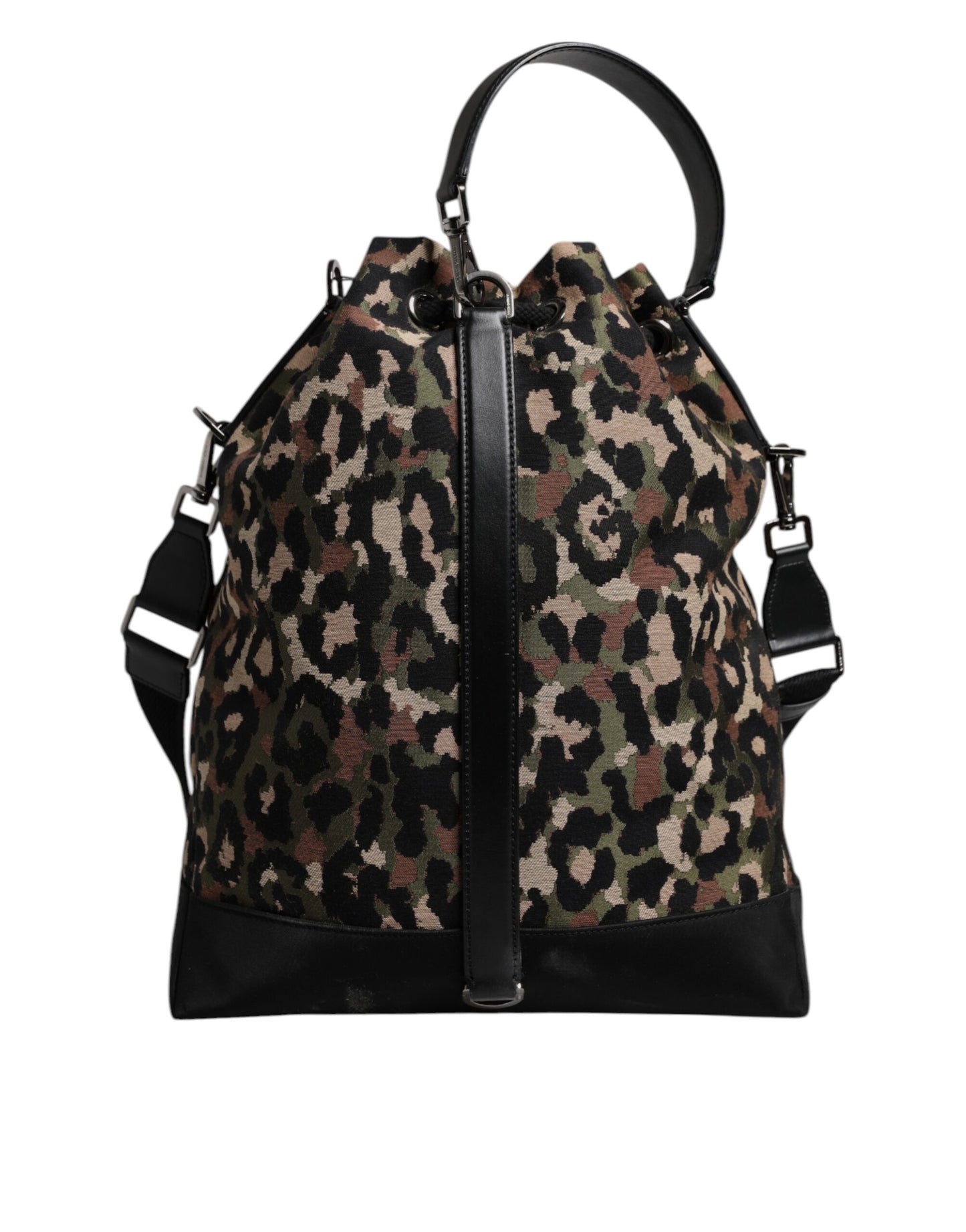 Dolce & Gabbana Multicolor Leopard Cotton Shoulder Bucket Bag Curated Luxury Accessories by Orvyn