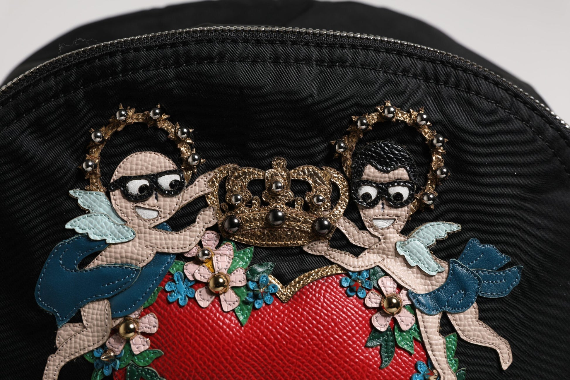 Dolce & Gabbana Black Nylon #DGFAMILY Embellished Backpack VULCANO Bag Curated Luxury Accessories by Orvyn
