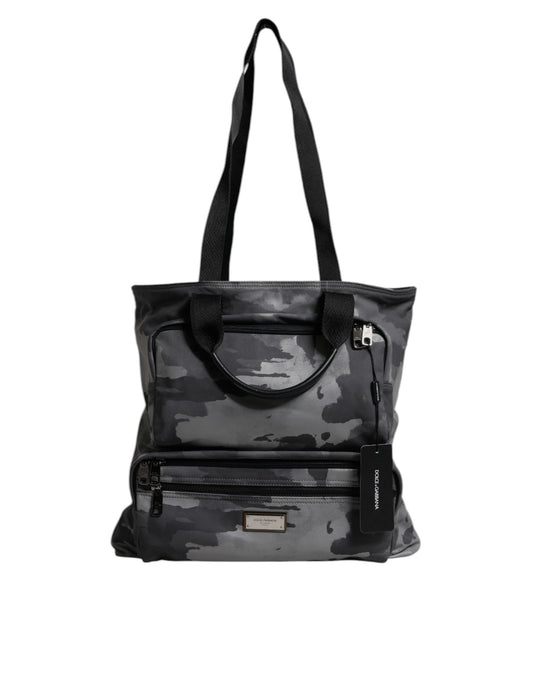Dolce & Gabbana Black Camouflage Shoulder Strap Logo Plaque Bag Curated Luxury Accessories by Orvyn