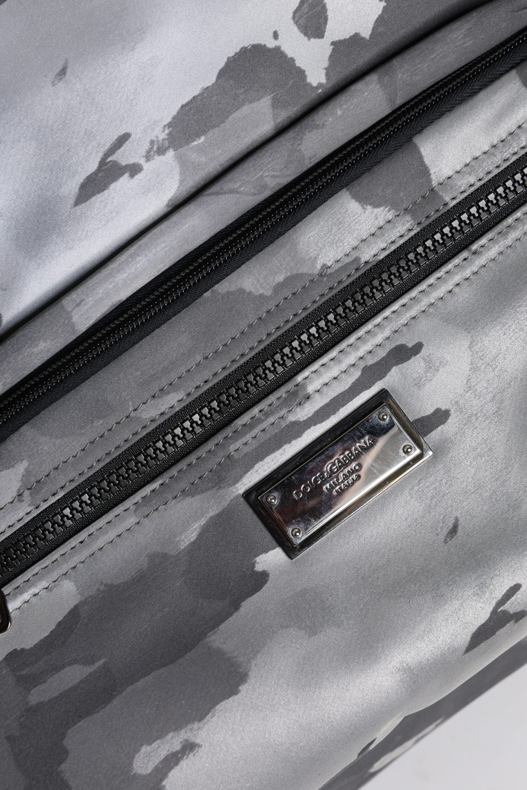 Dolce & Gabbana Black Camouflage Shoulder Strap Logo Plaque Bag Curated Luxury Accessories by Orvyn