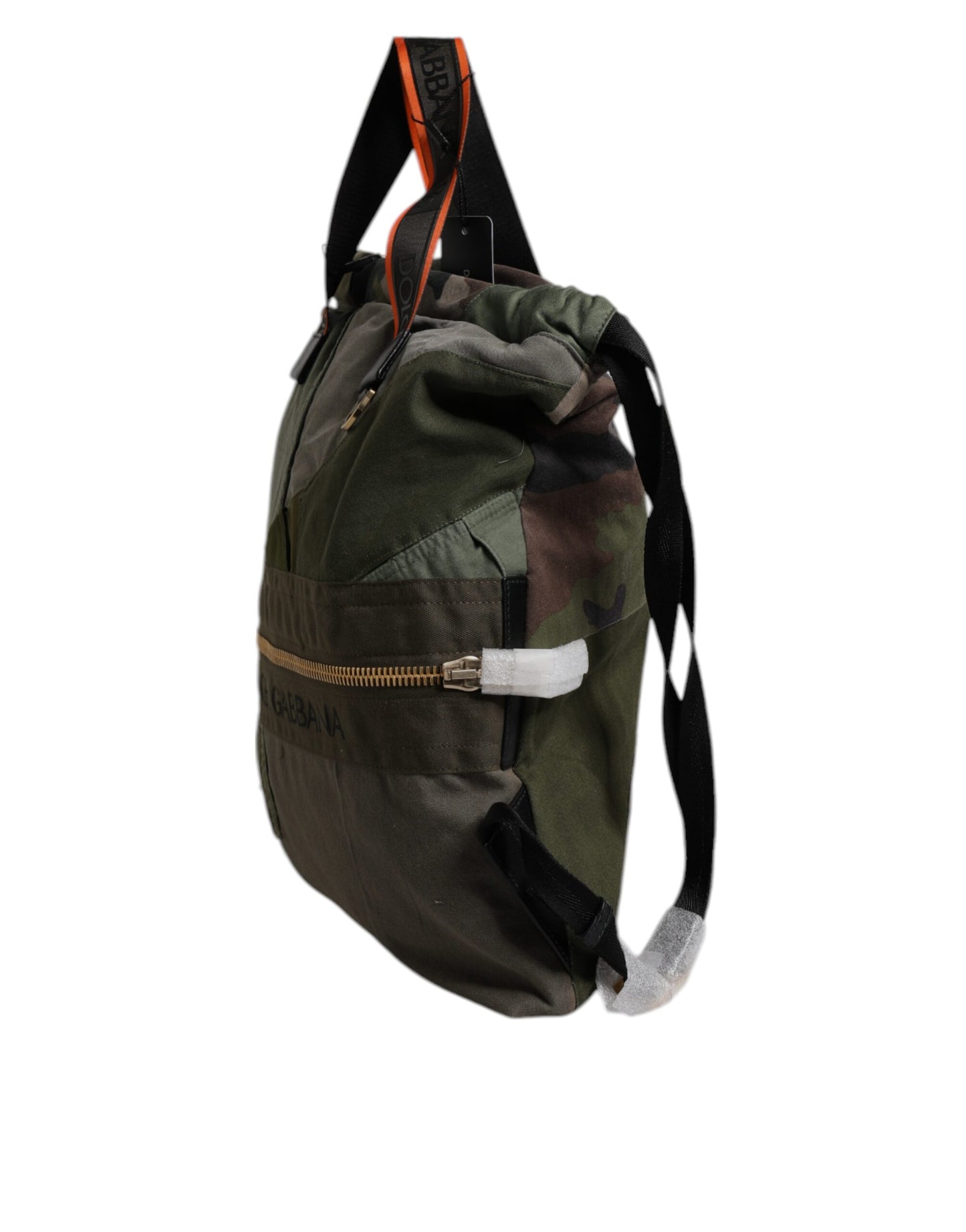 Dolce & Gabbana Military Green Patchwork Rucksack Backpack Bag Curated Luxury Accessories by Orvyn