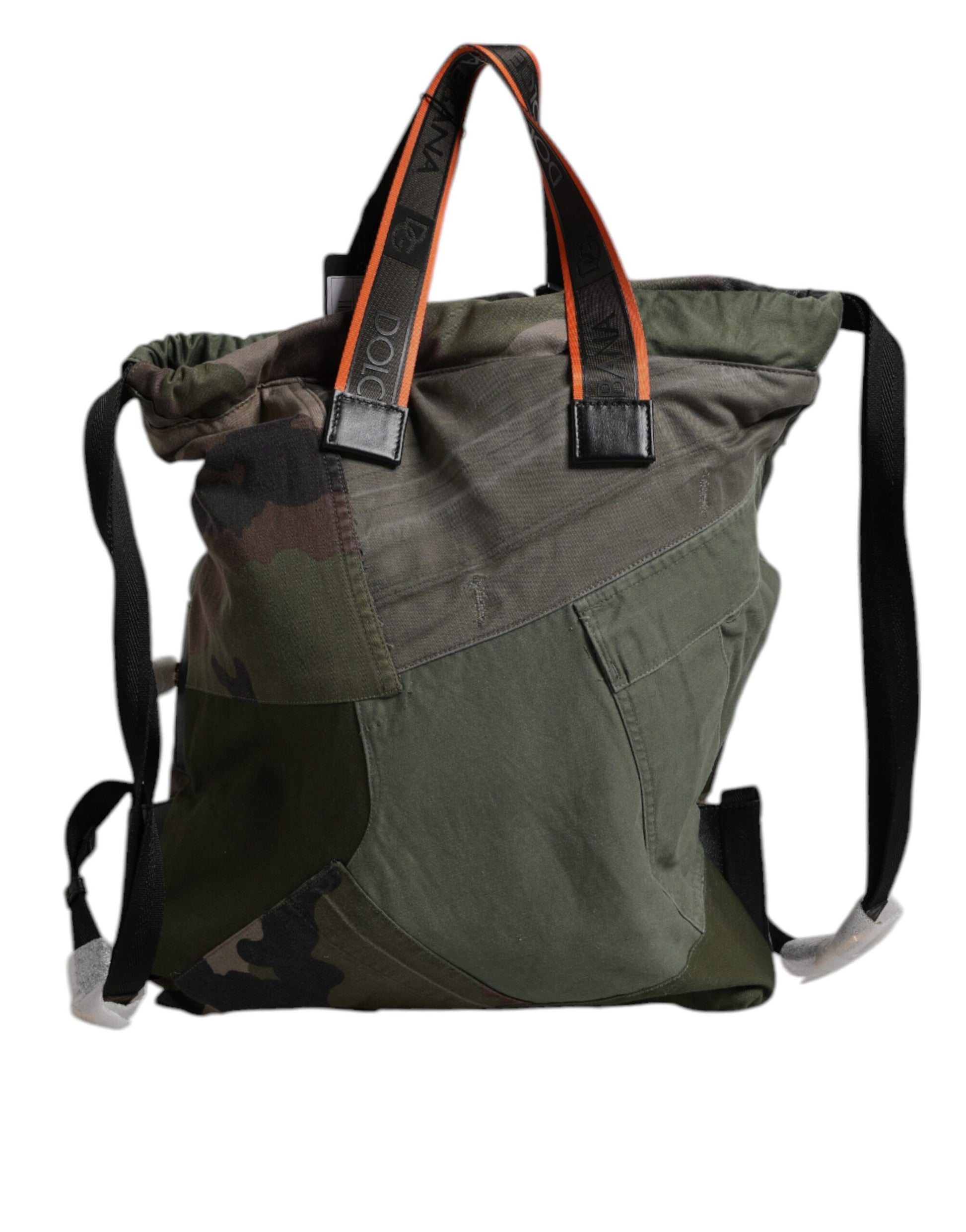 Dolce & Gabbana Military Green Patchwork Rucksack Backpack Bag Curated Luxury Accessories by Orvyn