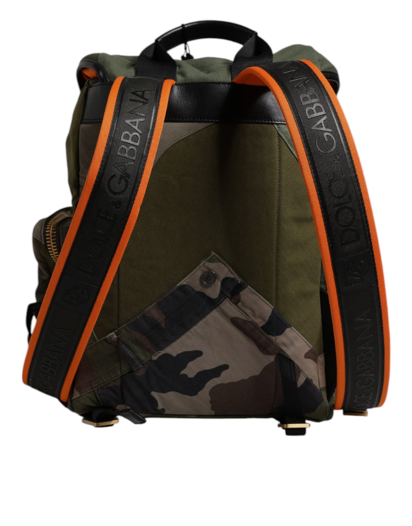 Dolce & Gabbana Military Green Patchwork Travel Backpack Bag Curated Luxury Accessories by Orvyn
