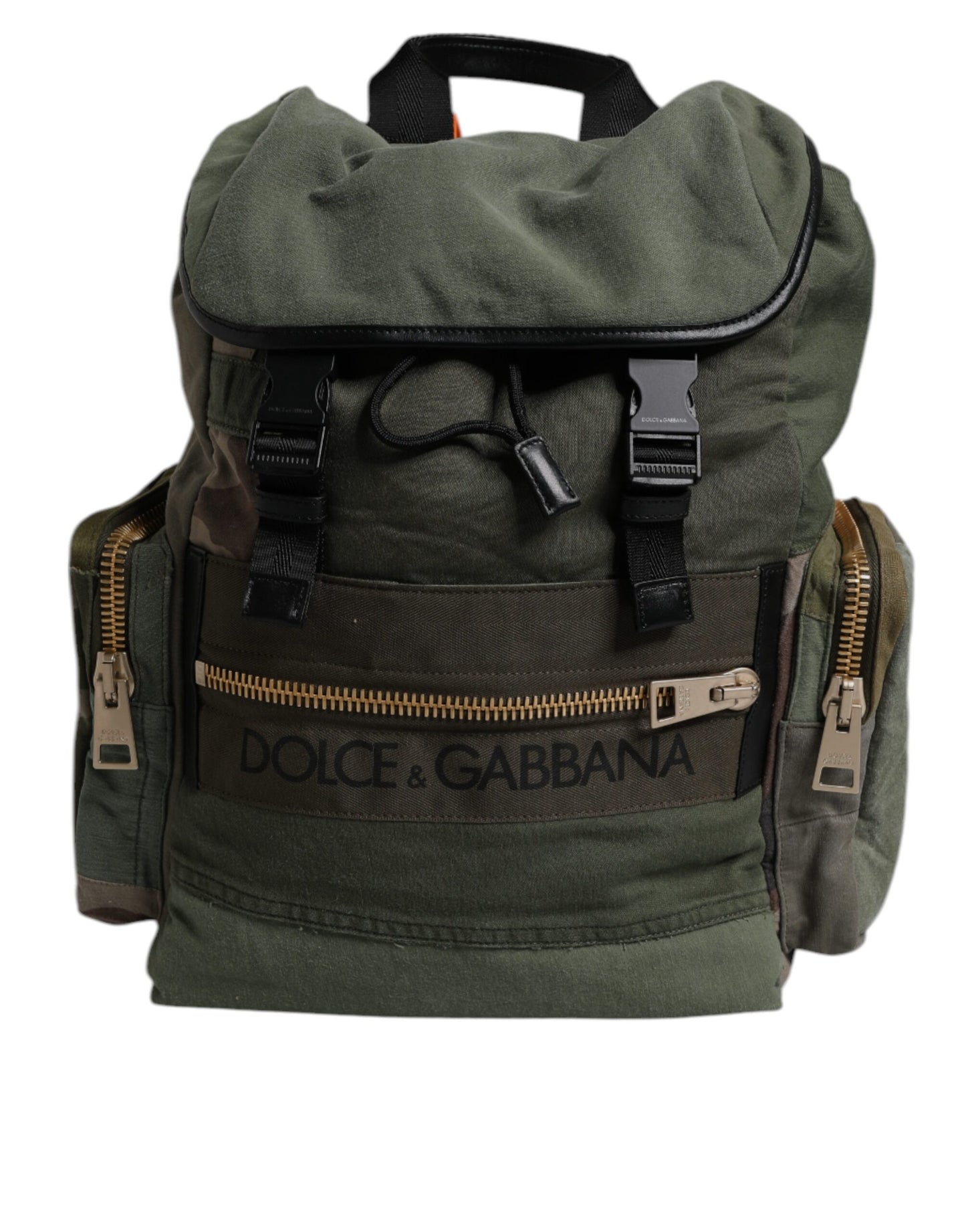 Dolce & Gabbana Military Green Patchwork Travel Backpack Bag Curated Luxury Accessories by Orvyn