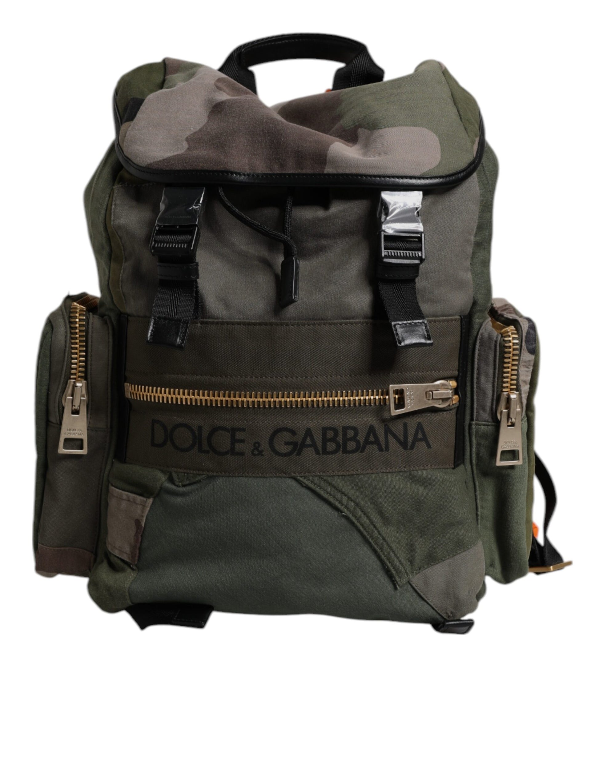 Dolce & Gabbana Military Green Patchwork Travel Backpack Bag Curated Luxury Accessories by Orvyn