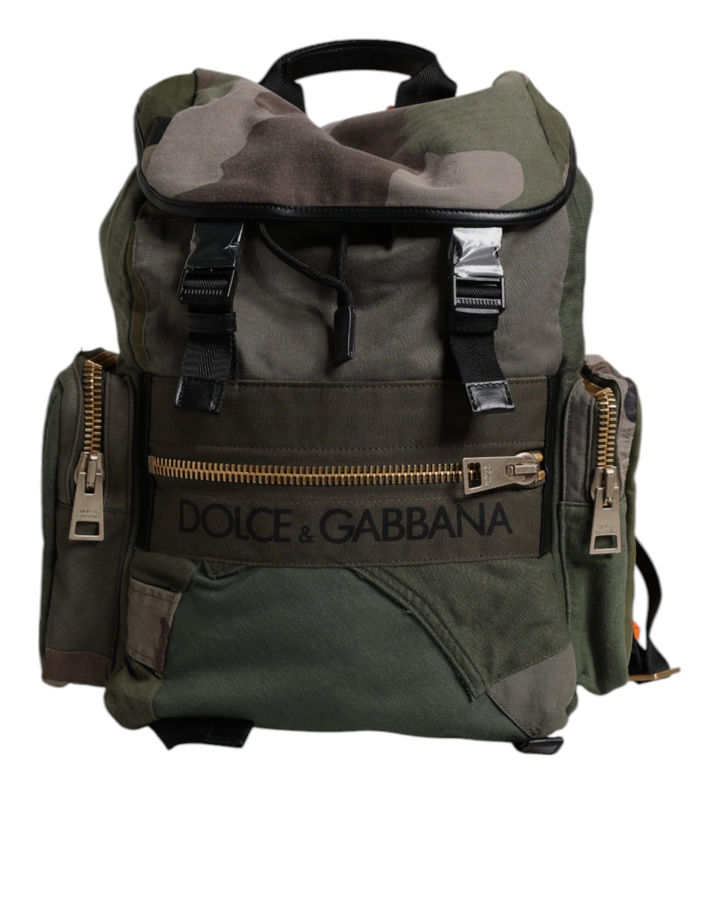 Dolce & Gabbana Military Green Patchwork Travel Backpack Bag Curated Luxury Accessories by Orvyn