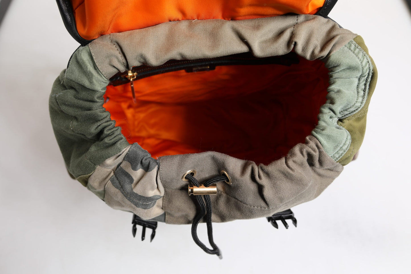 Dolce & Gabbana Military Green Patchwork Travel Backpack Bag Curated Luxury Accessories by Orvyn