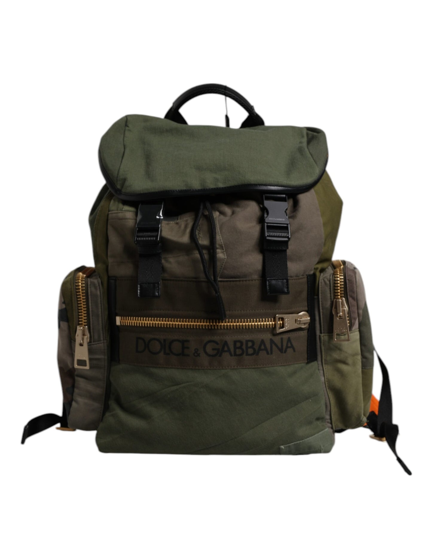 Dolce & Gabbana Military Green Patchwork Travel Backpack Bag Curated Luxury Accessories by Orvyn