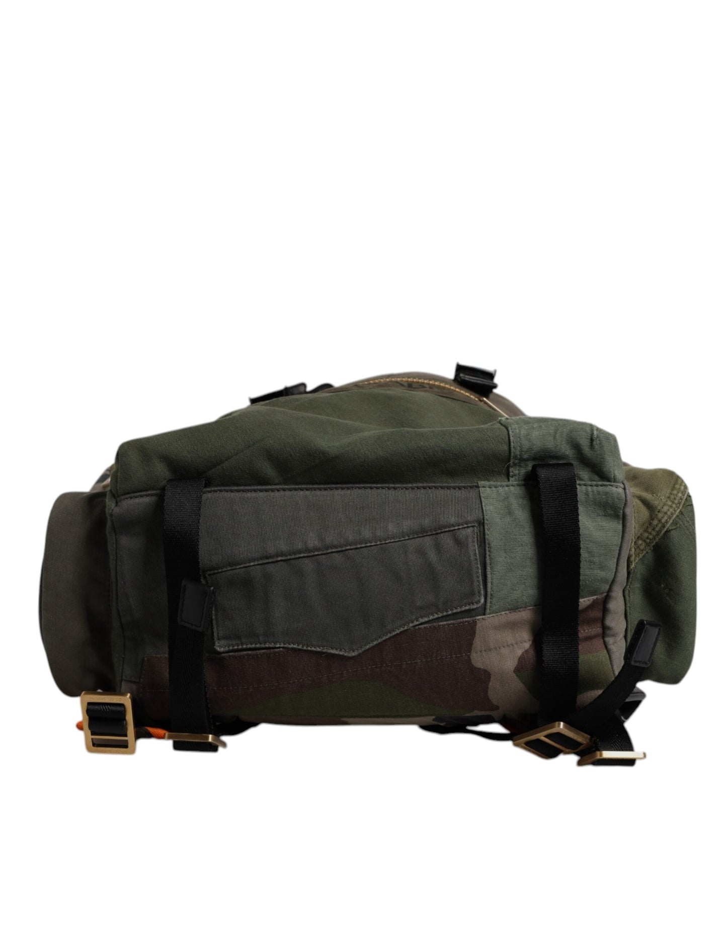Dolce & Gabbana Military Green Patchwork Travel Backpack Bag Curated Luxury Accessories by Orvyn