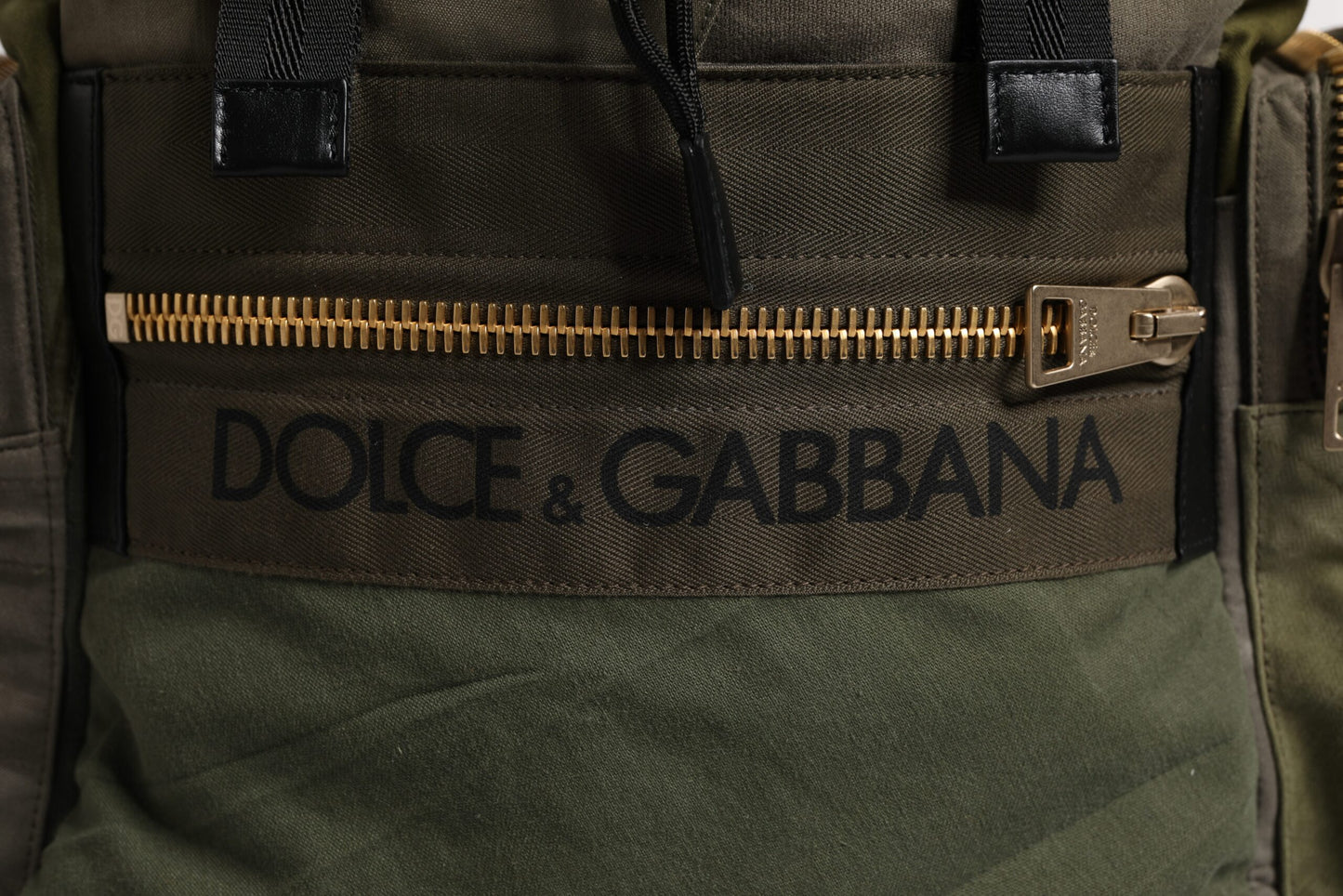 Dolce & Gabbana Military Green Patchwork Travel Backpack Bag Curated Luxury Accessories by Orvyn