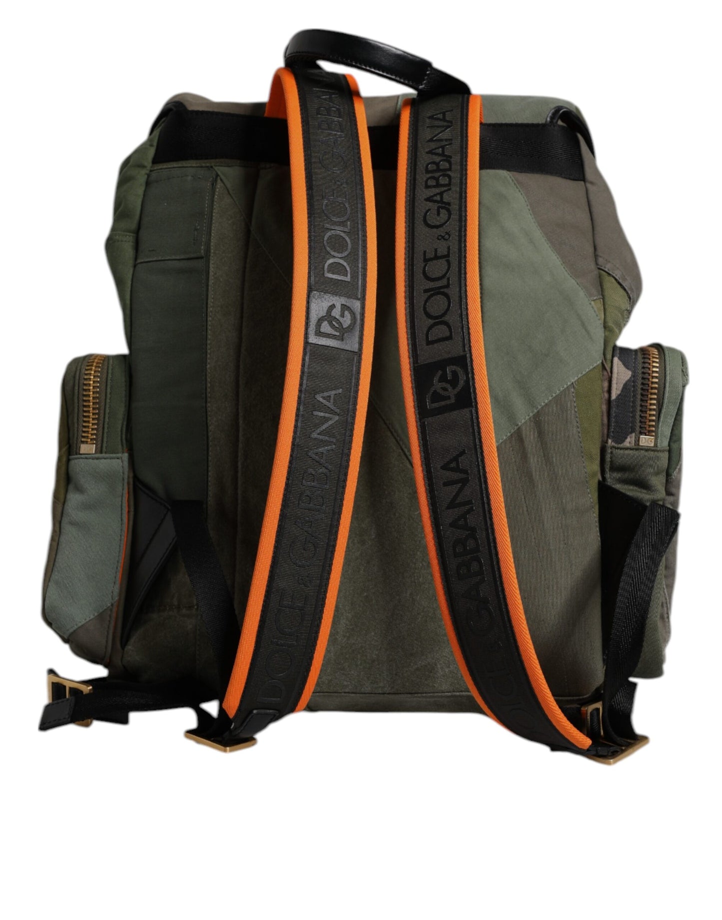 Dolce & Gabbana Military Green Patchwork Travel Backpack Bag Curated Luxury Accessories by Orvyn