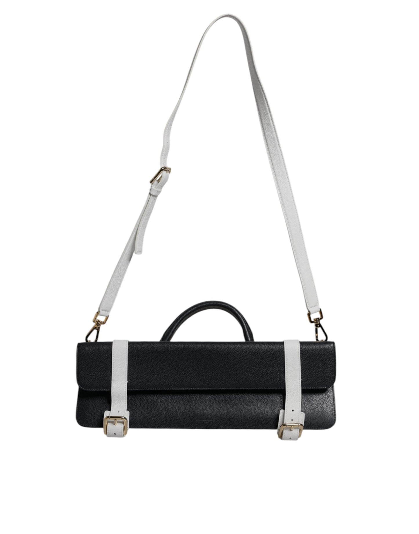 Dolce & Gabbana Blue White Calfskin Leather Crossbody Shoulder Bag Curated Luxury Accessories by Orvyn