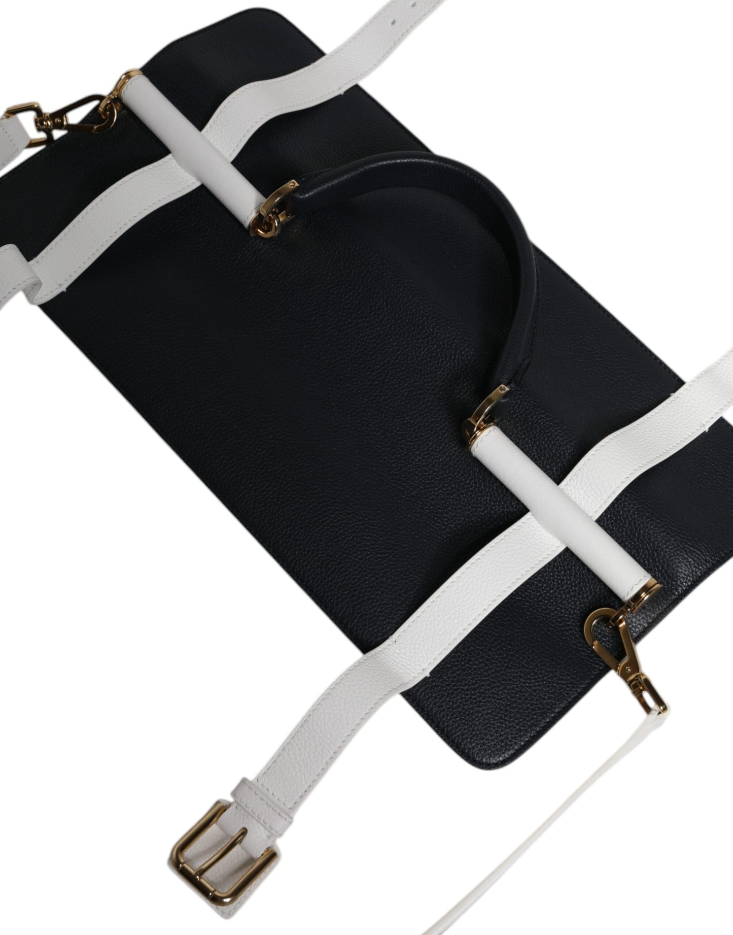 Dolce & Gabbana Blue White Calfskin Leather Crossbody Shoulder Bag Curated Luxury Accessories by Orvyn