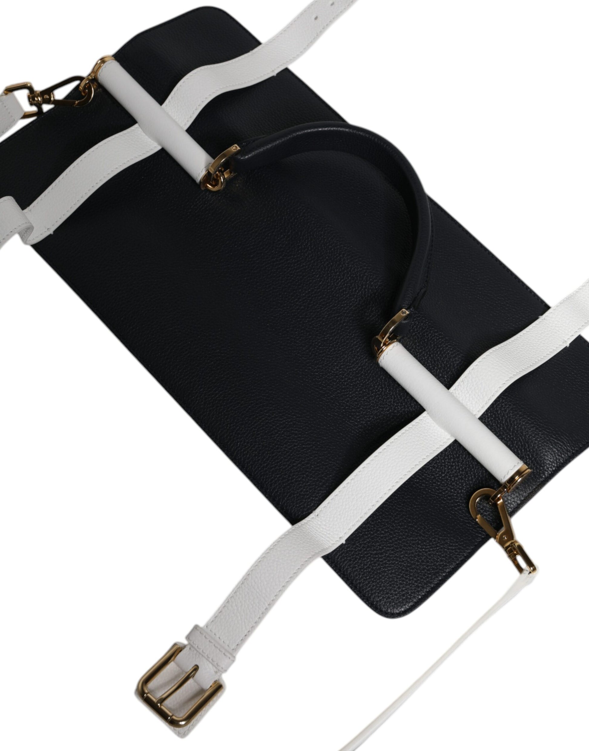 Dolce & Gabbana Blue White Calfskin Leather Crossbody Shoulder Bag Curated Luxury Accessories by Orvyn