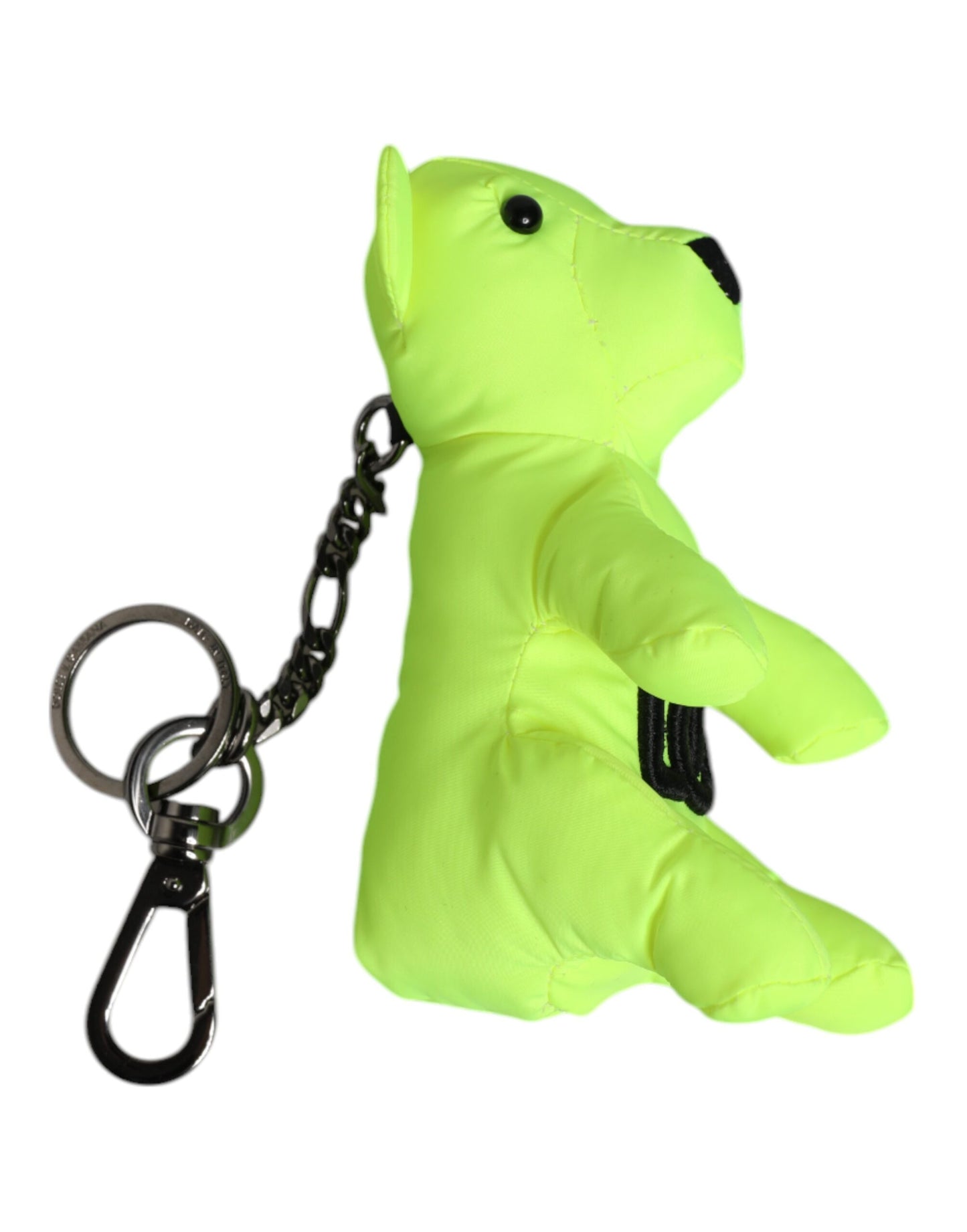 Dolce & Gabbana Green Bear Embroidered Logo Keychain Clasp Keyring grün