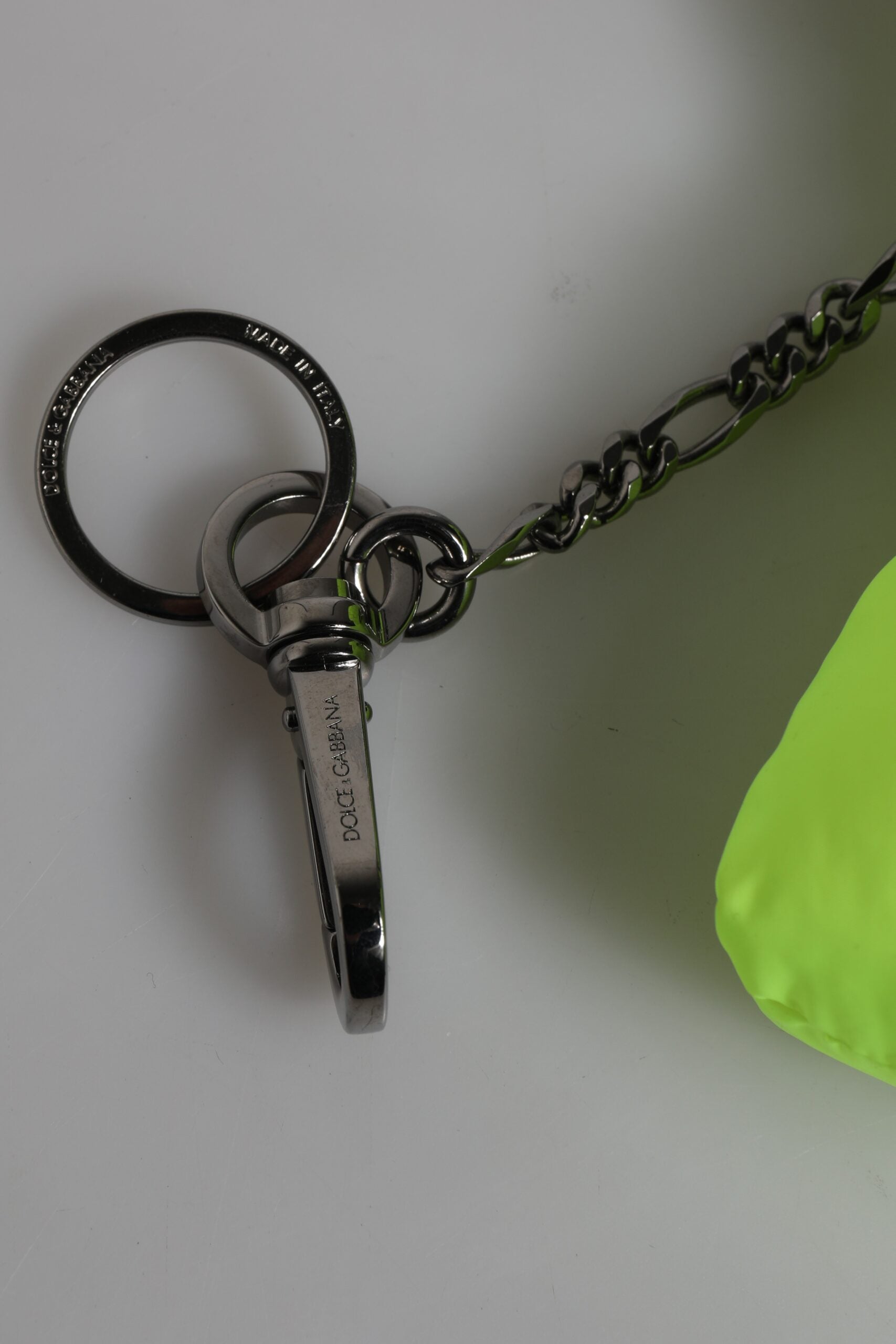 Dolce & Gabbana Green Bear Embroidered Logo Keychain Clasp Keyring grün