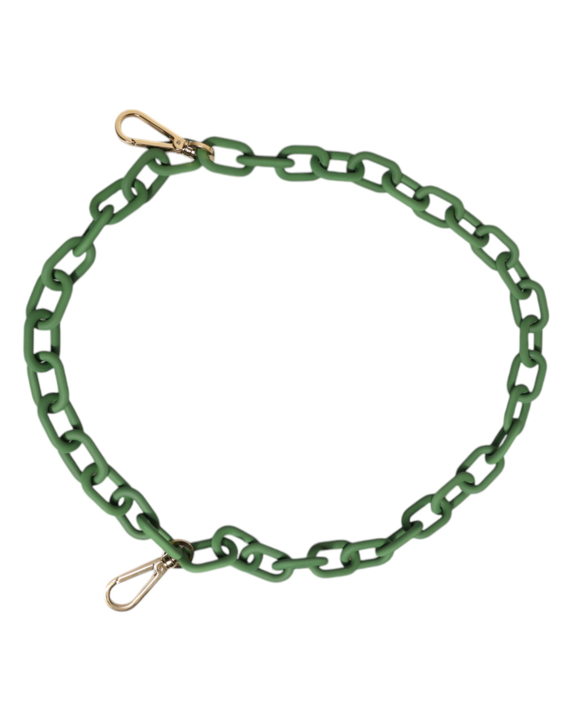Dolce & Gabbana Green Plexy Acrylic Chunky Gold Hardware Wallet Chain Curated Luxury Accessories by Orvyn