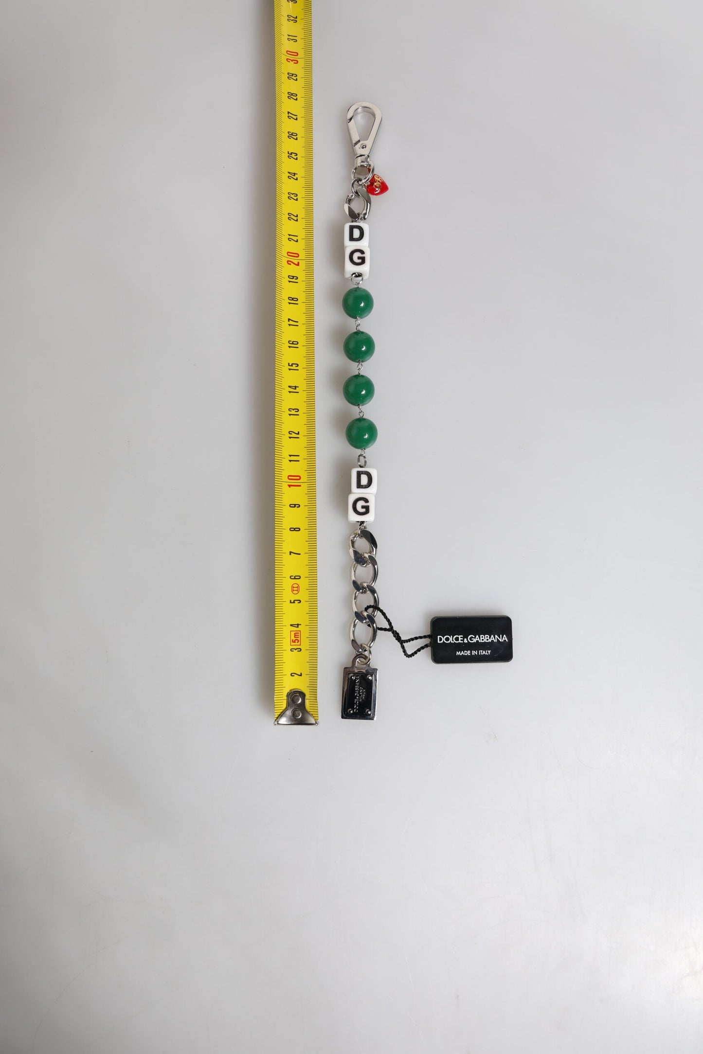 Dolce & Gabbana Silver Tone Brass Bead Dice Logo Embellish Charm Bracelet Curated Luxury Accessories by Orvyn