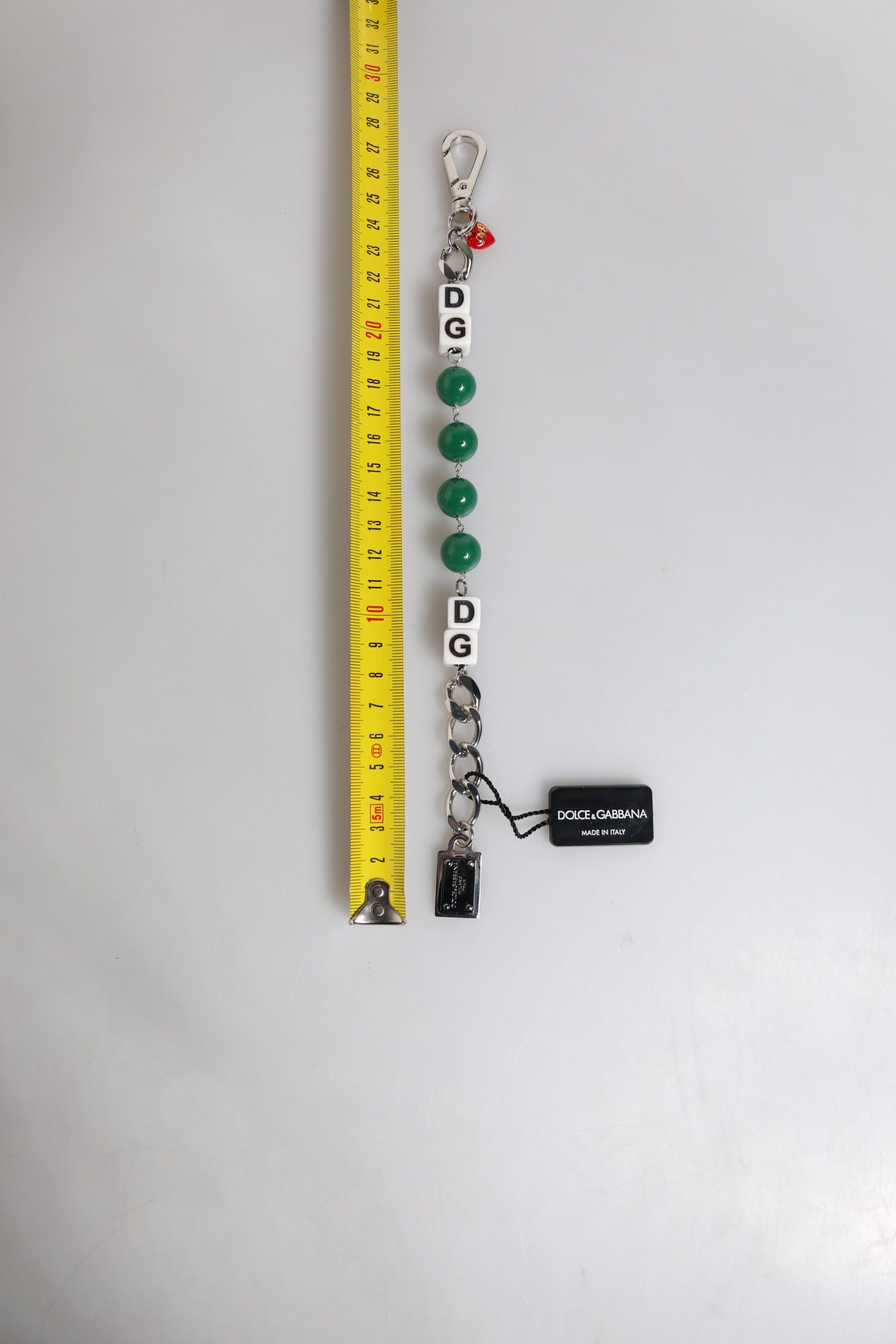 Dolce & Gabbana Silver Tone Brass Bead Dice Logo Embellish Charm Bracelet Curated Luxury Accessories by Orvyn