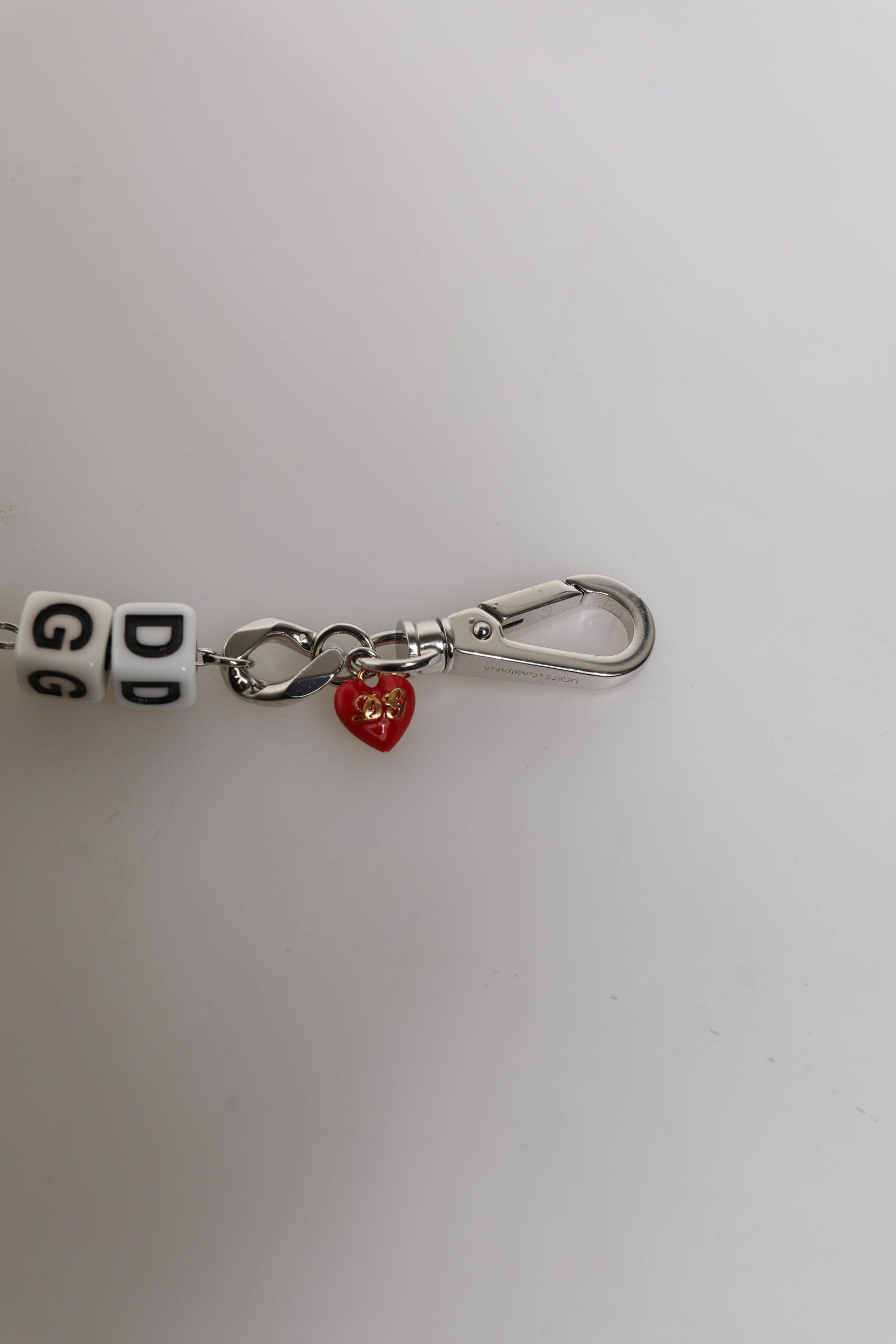 Dolce & Gabbana Silver Tone Brass Bead Dice Logo Embellish Charm Bracelet Curated Luxury Accessories by Orvyn