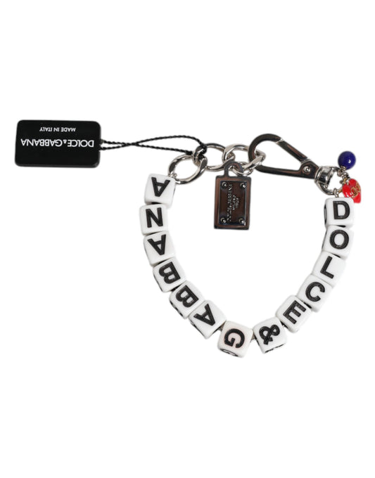 Dolce & Gabbana Silver Brass Chain Dice Logo Embellished Charm Bracelet Curated Luxury Accessories by Orvyn