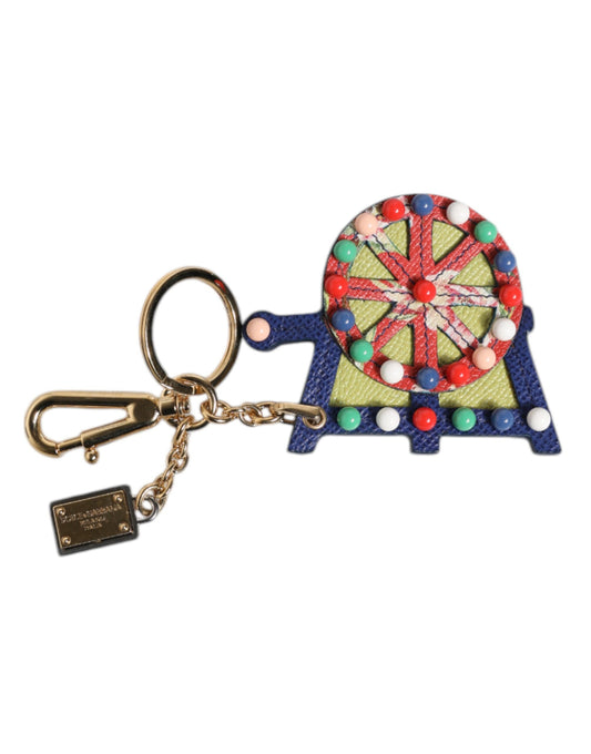 Dolce & Gabbana Multicolor Gold Tone Carretto Keychain Keyring Curated Luxury Accessories by Orvyn