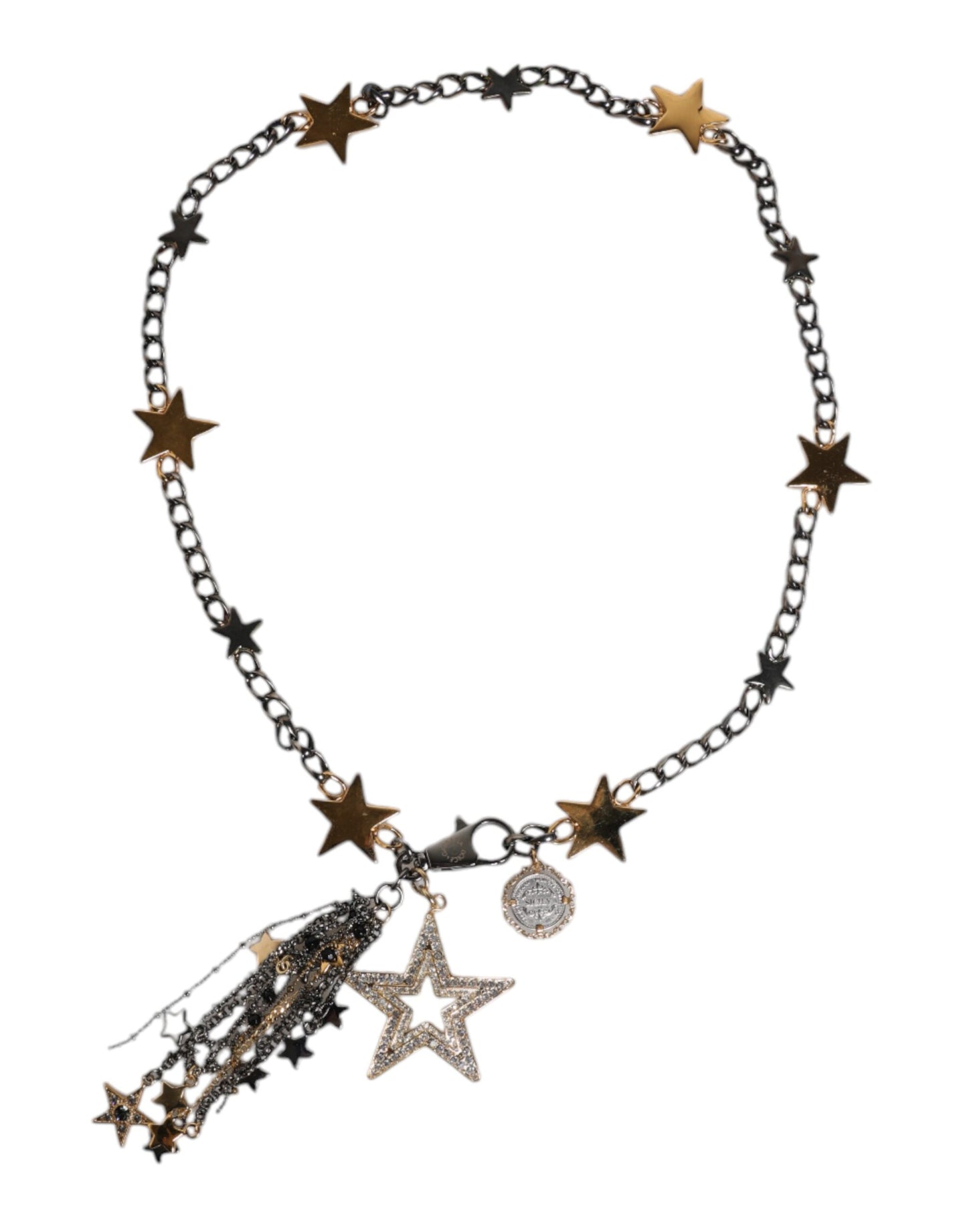 Dolce & Gabbana Silver Gold Brass Embellished Waist Chain Belt Curated Luxury Accessories by Orvyn
