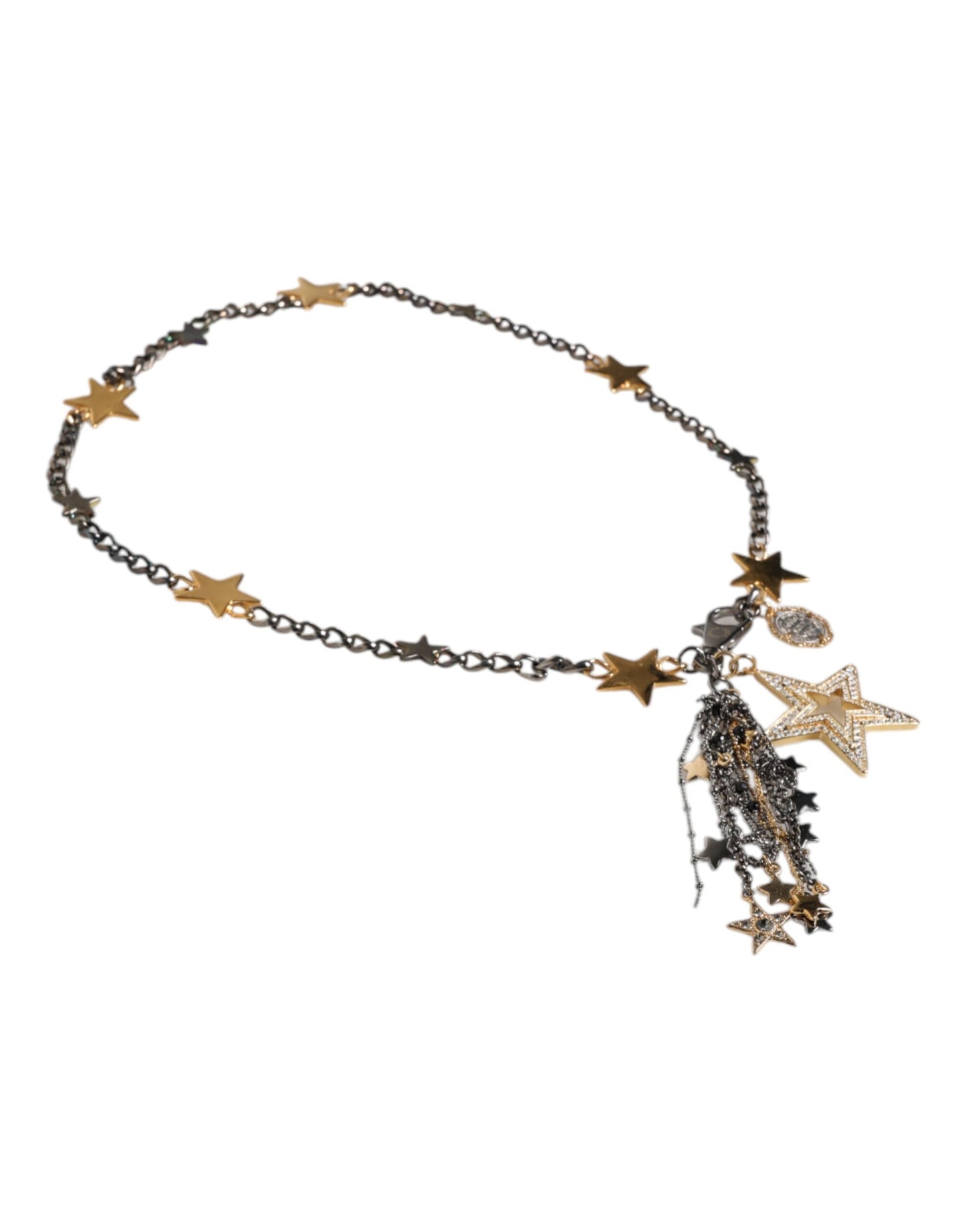 Dolce & Gabbana Silver Gold Brass Embellished Waist Chain Belt Curated Luxury Accessories by Orvyn