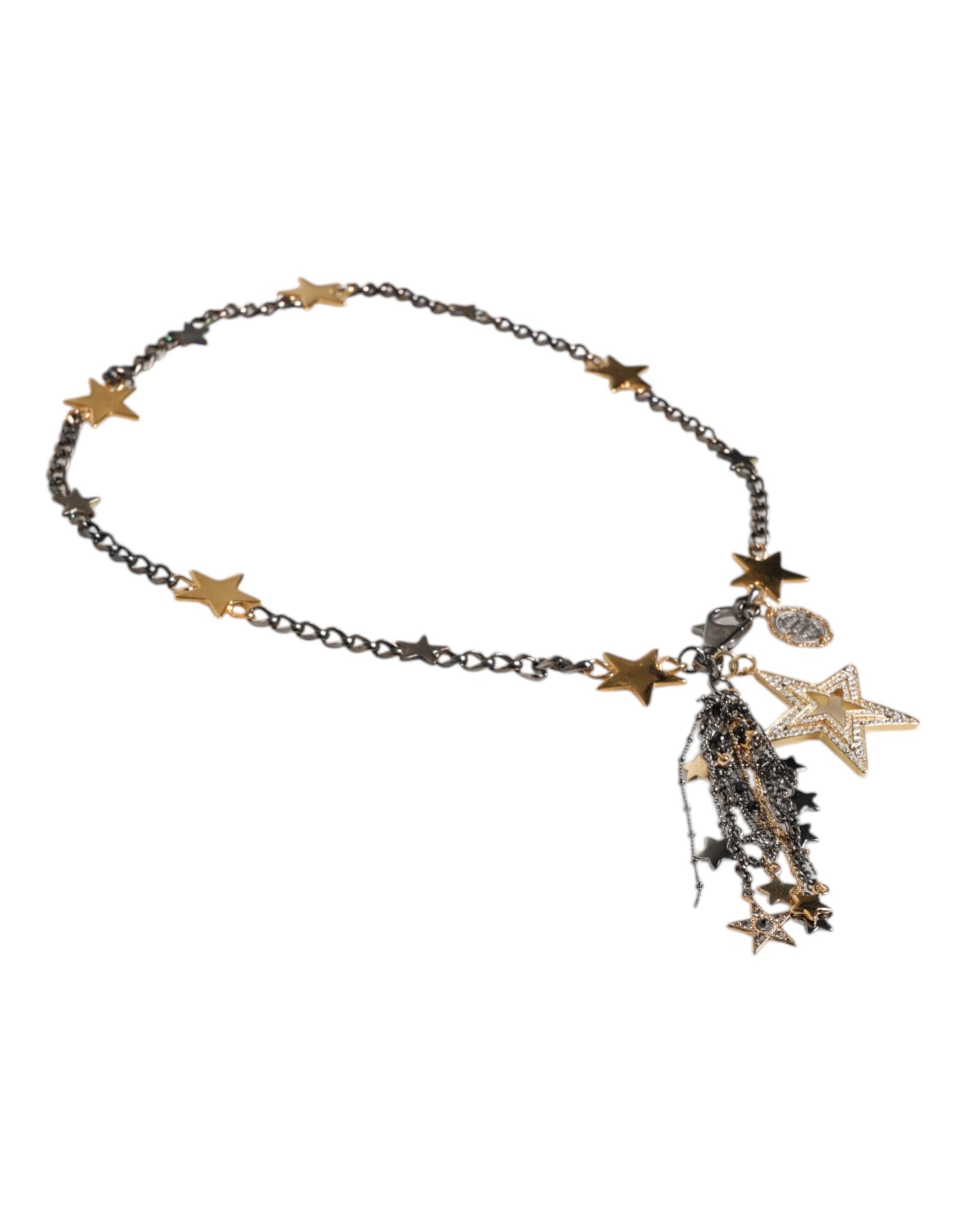 Dolce & Gabbana Silver Gold Brass Embellished Waist Chain Belt Curated Luxury Accessories by Orvyn