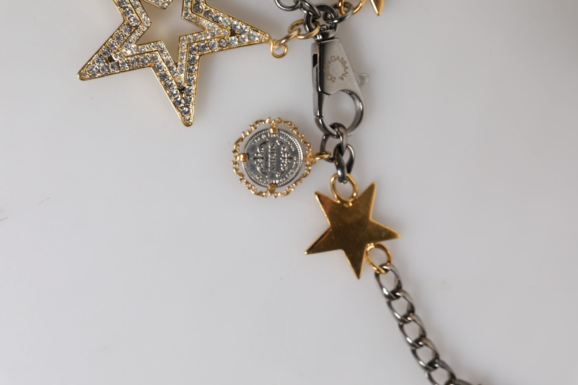 Dolce & Gabbana Silver Gold Brass Embellished Waist Chain Belt Curated Luxury Accessories by Orvyn