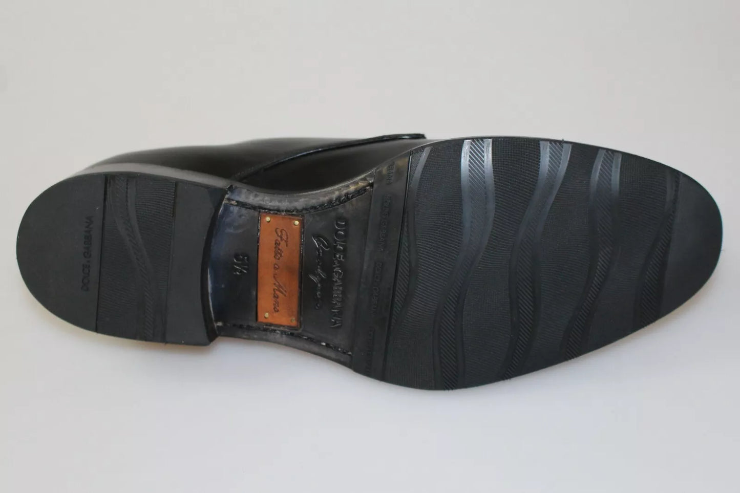 Dolce & Gabbana Black Leather SARTORIA Hand Made Shoes schwarz
