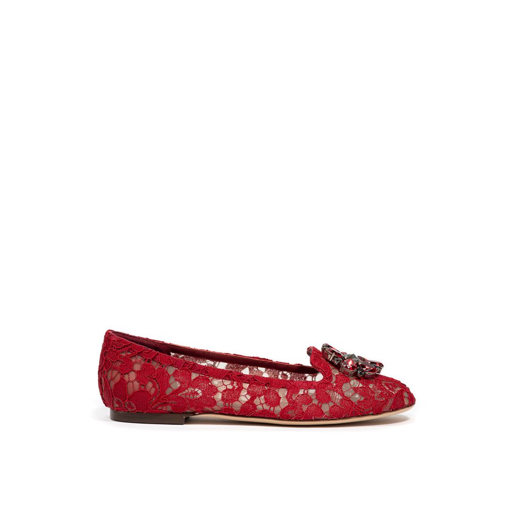Dolce & Gabbana Red Viscose Ballet Flats Curated Luxury Accessories by Orvyn
