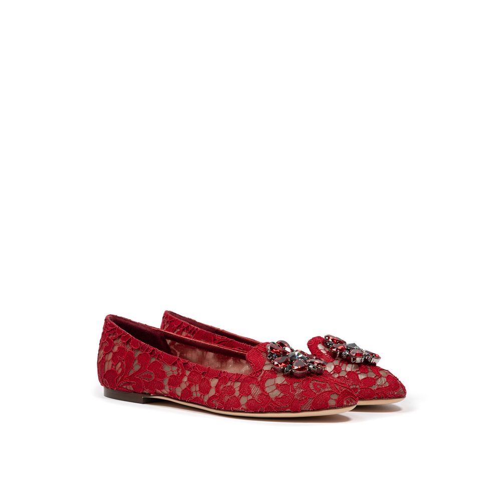 Dolce & Gabbana Red Viscose Ballet Flats Curated Luxury Accessories by Orvyn