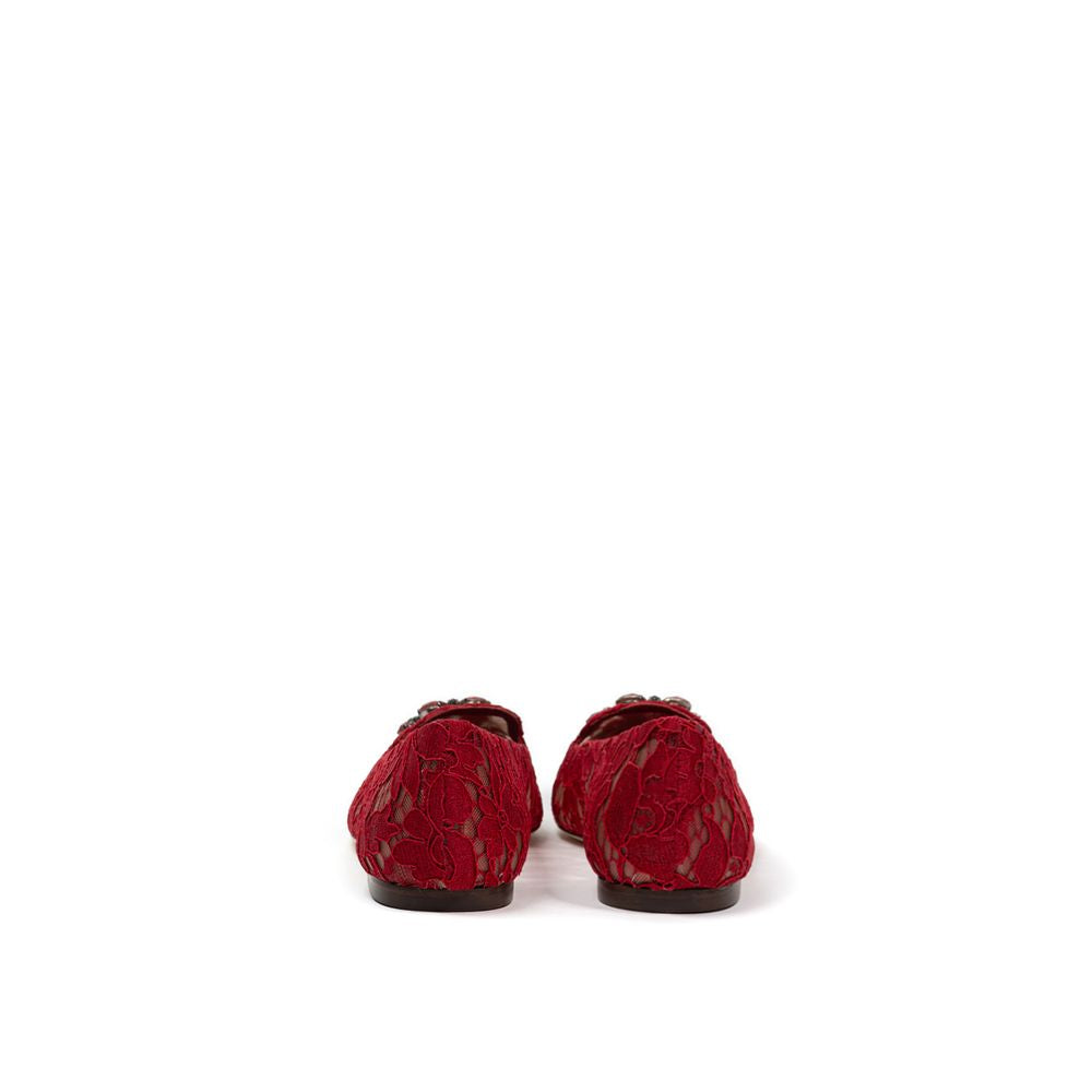 Dolce & Gabbana Red Viscose Ballet Flats Curated Luxury Accessories by Orvyn