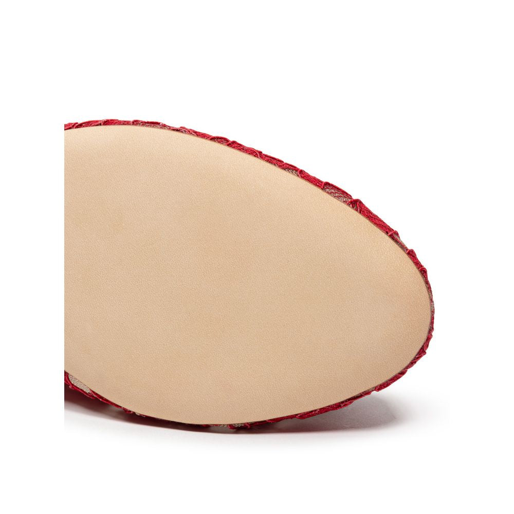 Dolce & Gabbana Red Viscose Ballet Flats Curated Luxury Accessories by Orvyn