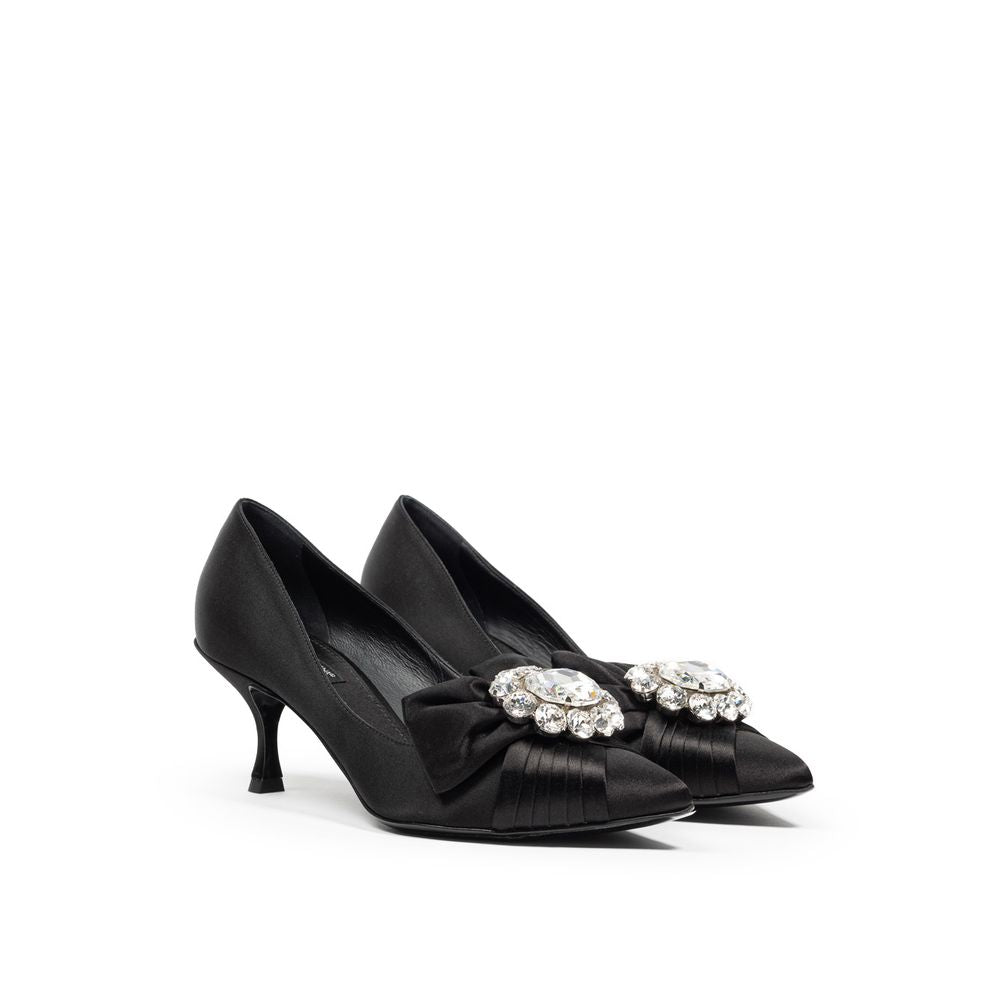 Dolce & Gabbana Black Viscose Pumps Curated Luxury Accessories by Orvyn