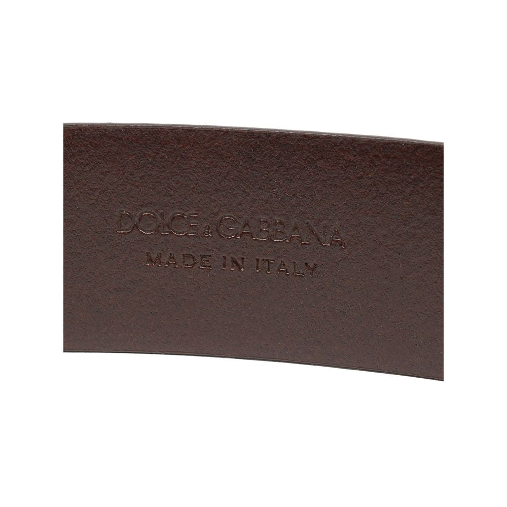 Dolce & Gabbana Brown Leather Regular Belt Curated Luxury Accessories by Orvyn