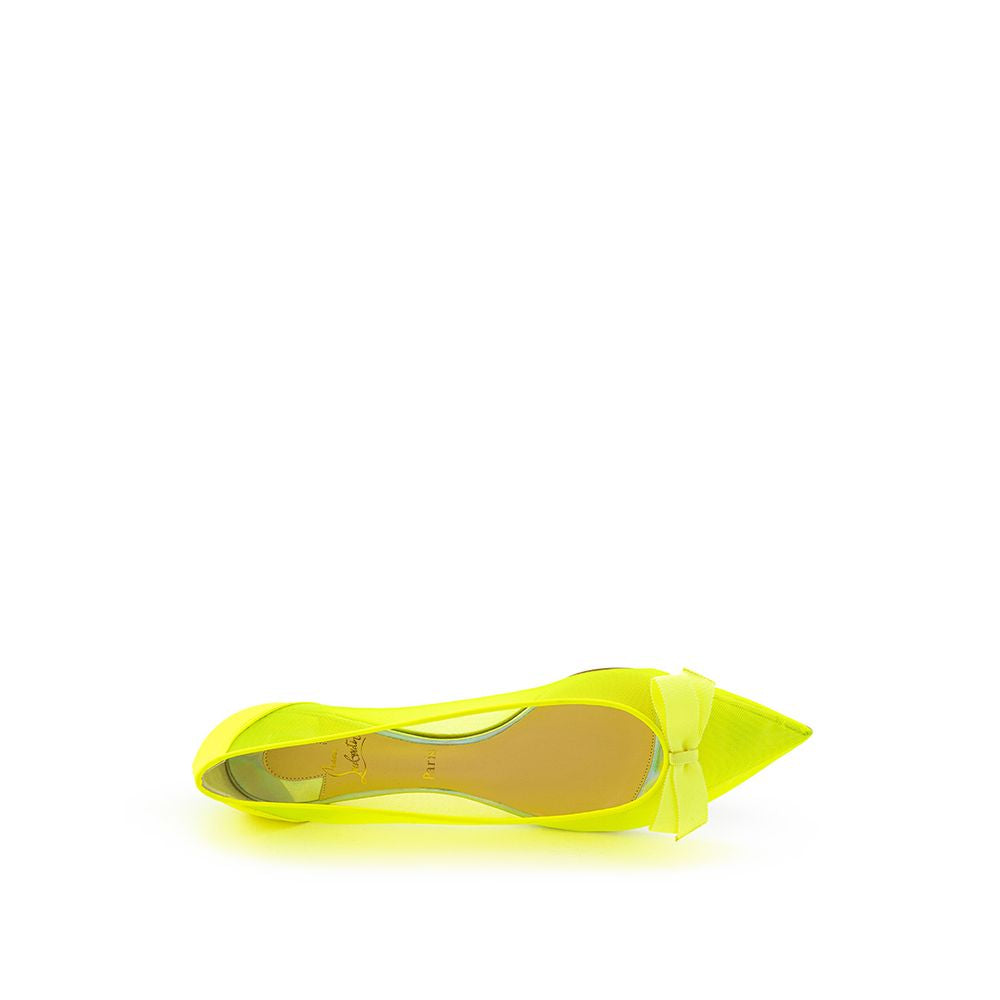 Christian Louboutin Yellow Mesh Ballet Flats Curated Luxury Accessories by Orvyn