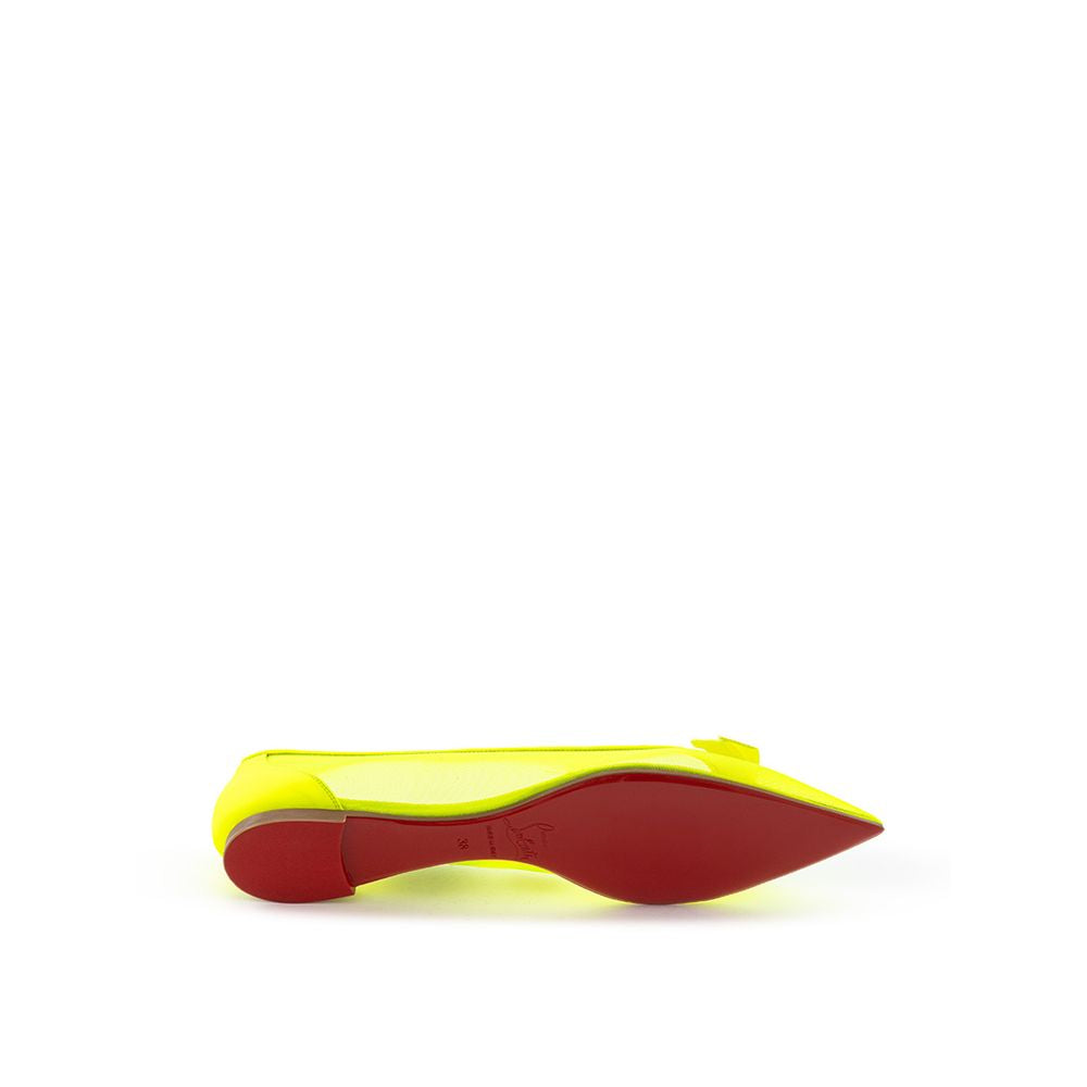 Christian Louboutin Yellow Mesh Ballet Flats Curated Luxury Accessories by Orvyn