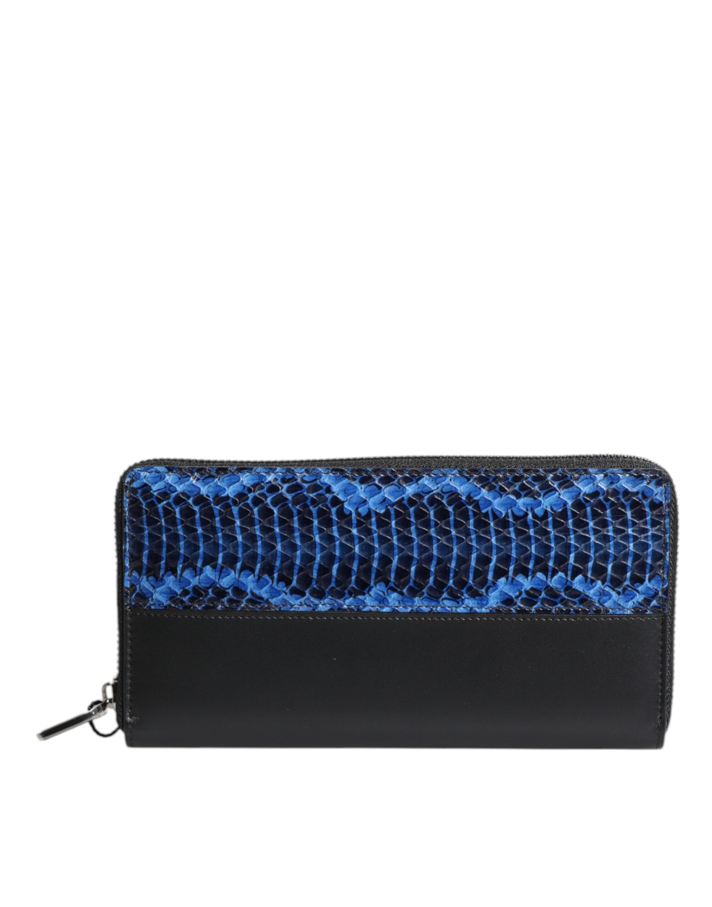 Dolce & Gabbana Black Blue Exotic Leather Embossed Continental Wallet Curated Luxury Accessories by Orvyn