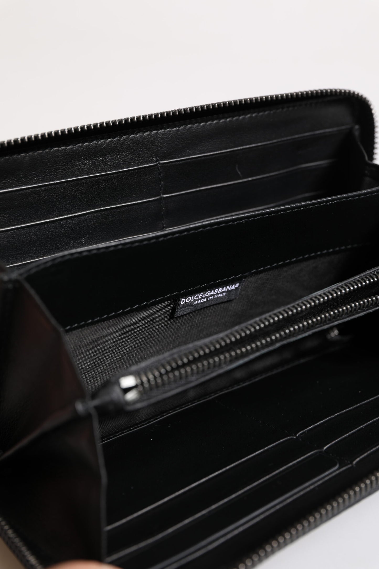 Dolce & Gabbana Black Blue Exotic Leather Embossed Continental Wallet Curated Luxury Accessories by Orvyn