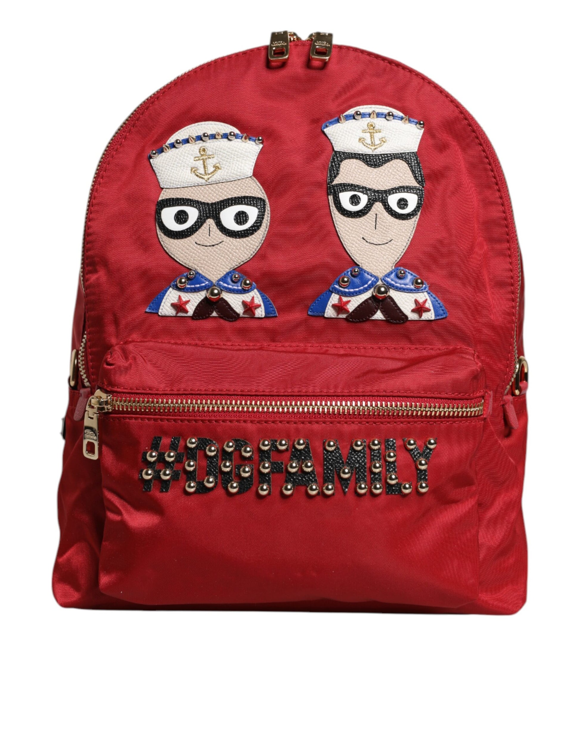 Dolce & Gabbana Red #DGFAMILY VULCANO Embellishment Backpack Bag Curated Luxury Accessories by Orvyn