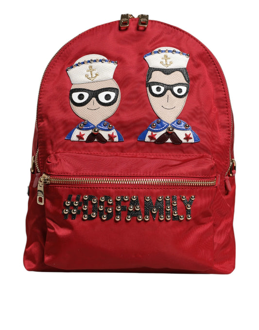 Dolce & Gabbana Red #DGFAMILY VULCANO Embellishment Backpack Bag Curated Luxury Accessories by Orvyn