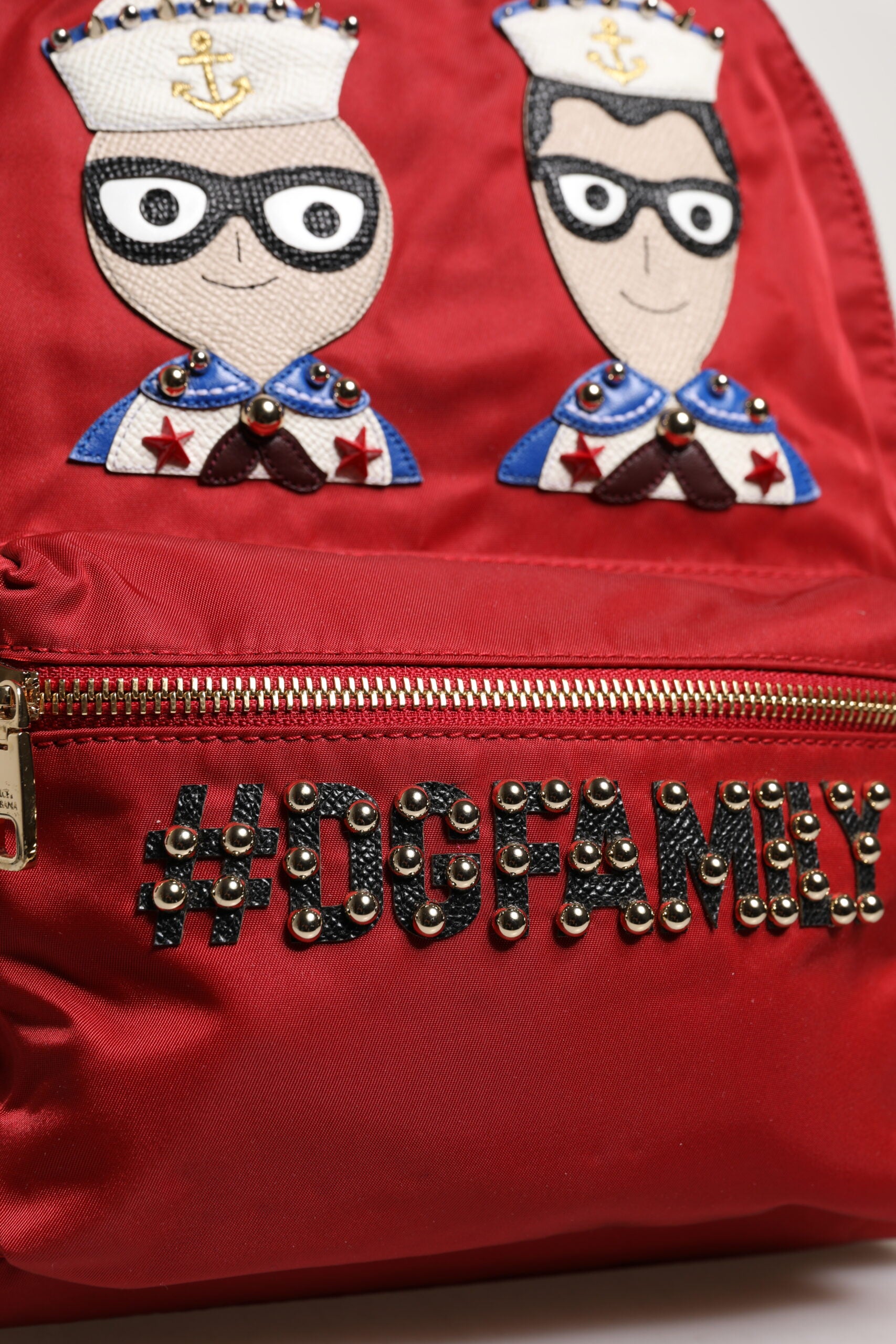 Dolce & Gabbana Red #DGFAMILY VULCANO Embellishment Backpack Bag Curated Luxury Accessories by Orvyn