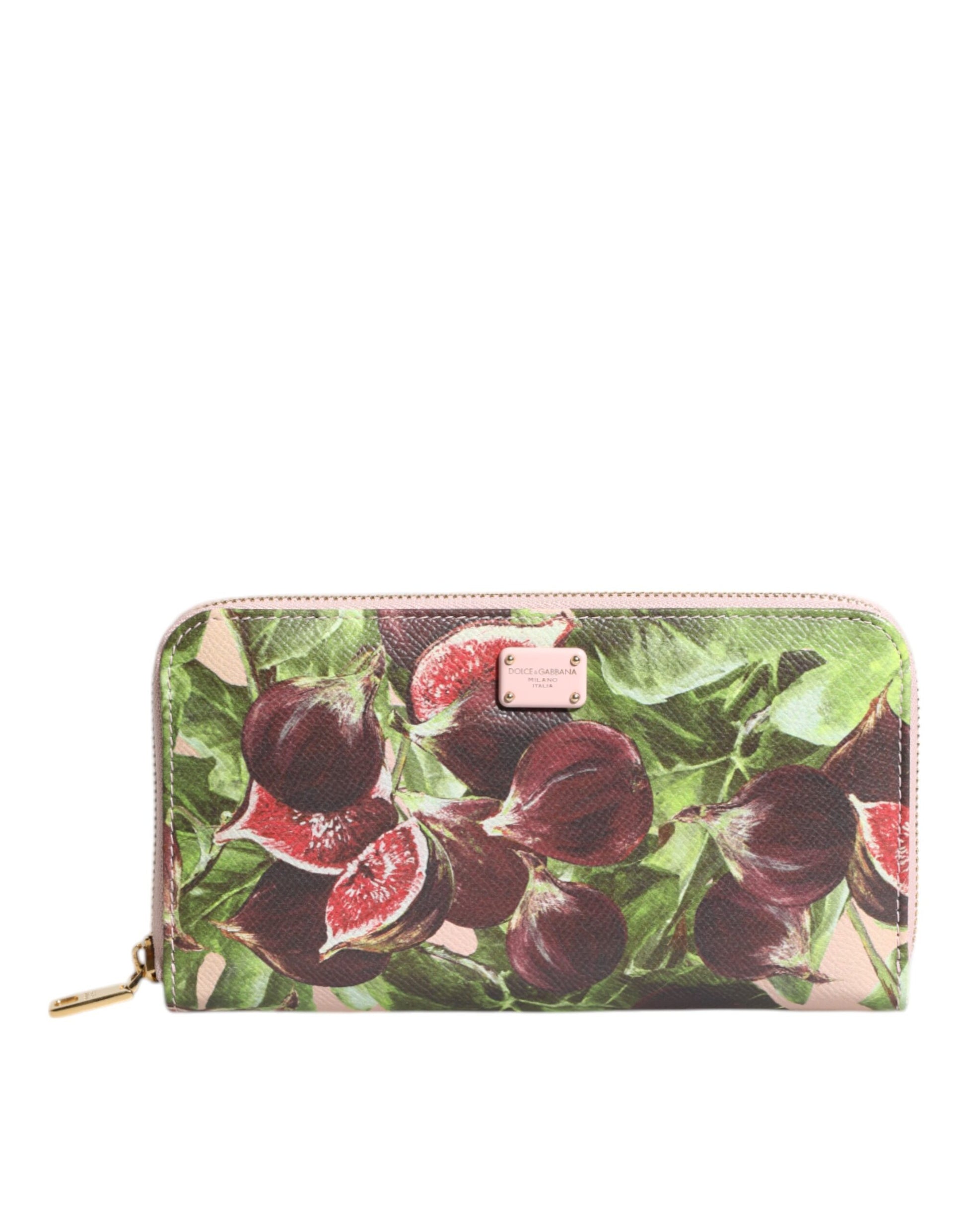 Dolce & Gabbana Multicolor Fig Fruit Dauphine Leather Zip Around Continental Wallet Curated Luxury Accessories by Orvyn