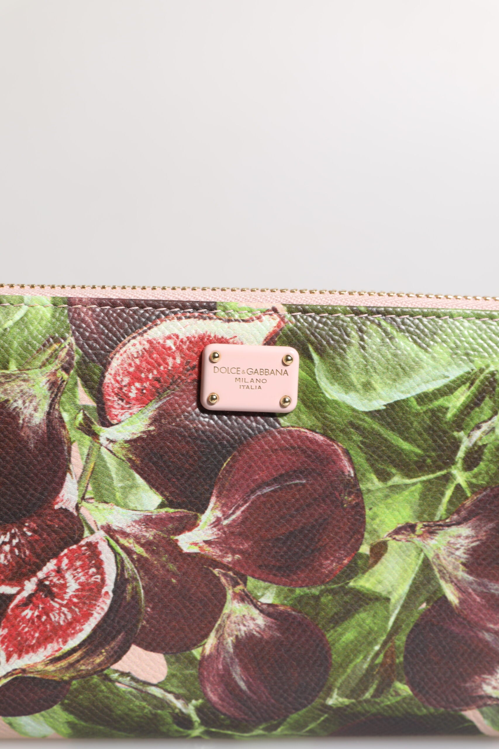Dolce & Gabbana Multicolor Fig Fruit Dauphine Leather Zip Around Continental Wallet Curated Luxury Accessories by Orvyn